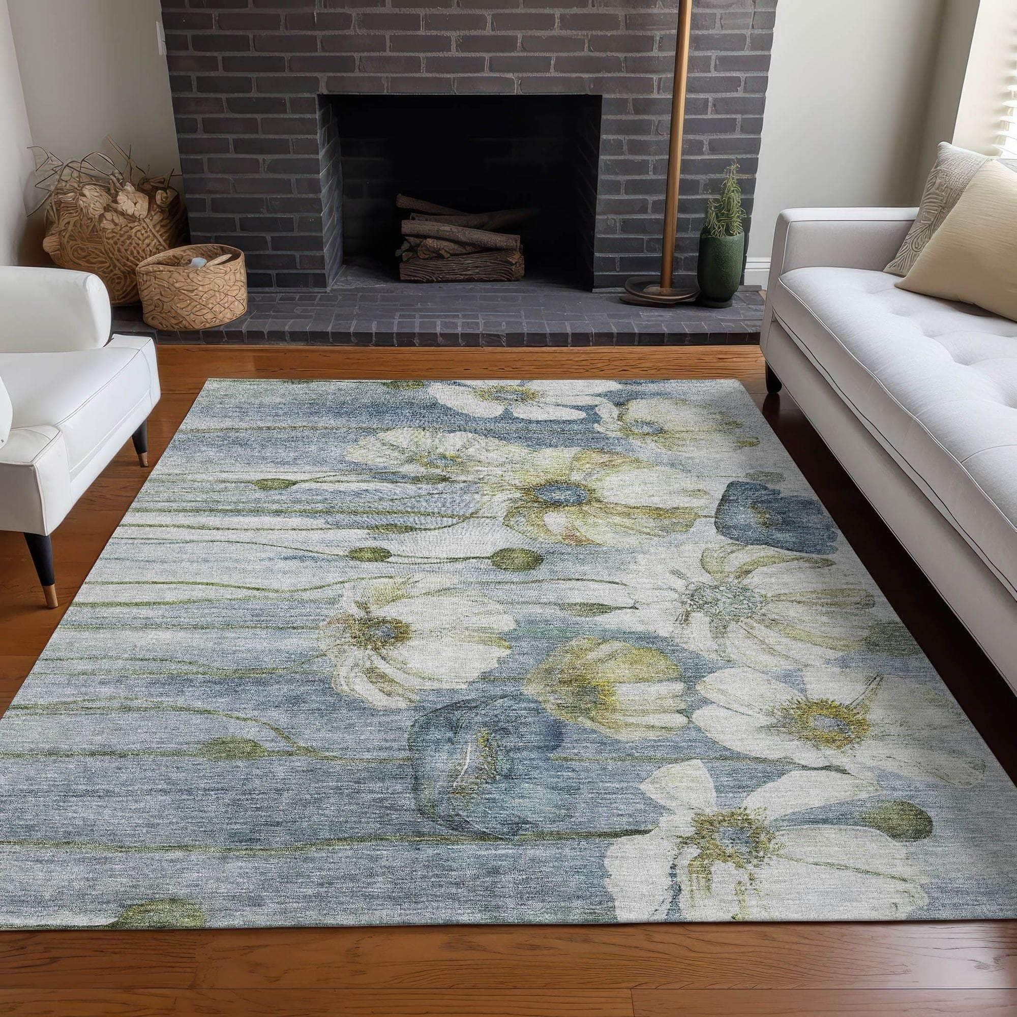 Machine Made ACN712 Blue  Rugs #color_blue 