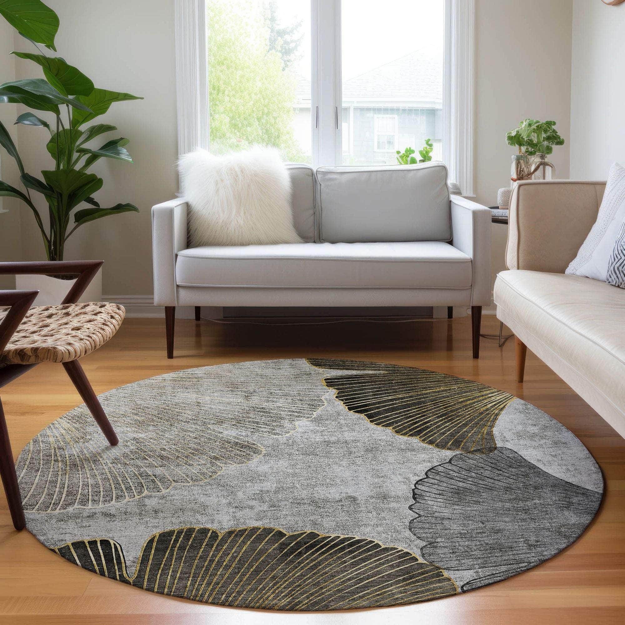 Machine Made ACN626 Gray  Rugs 