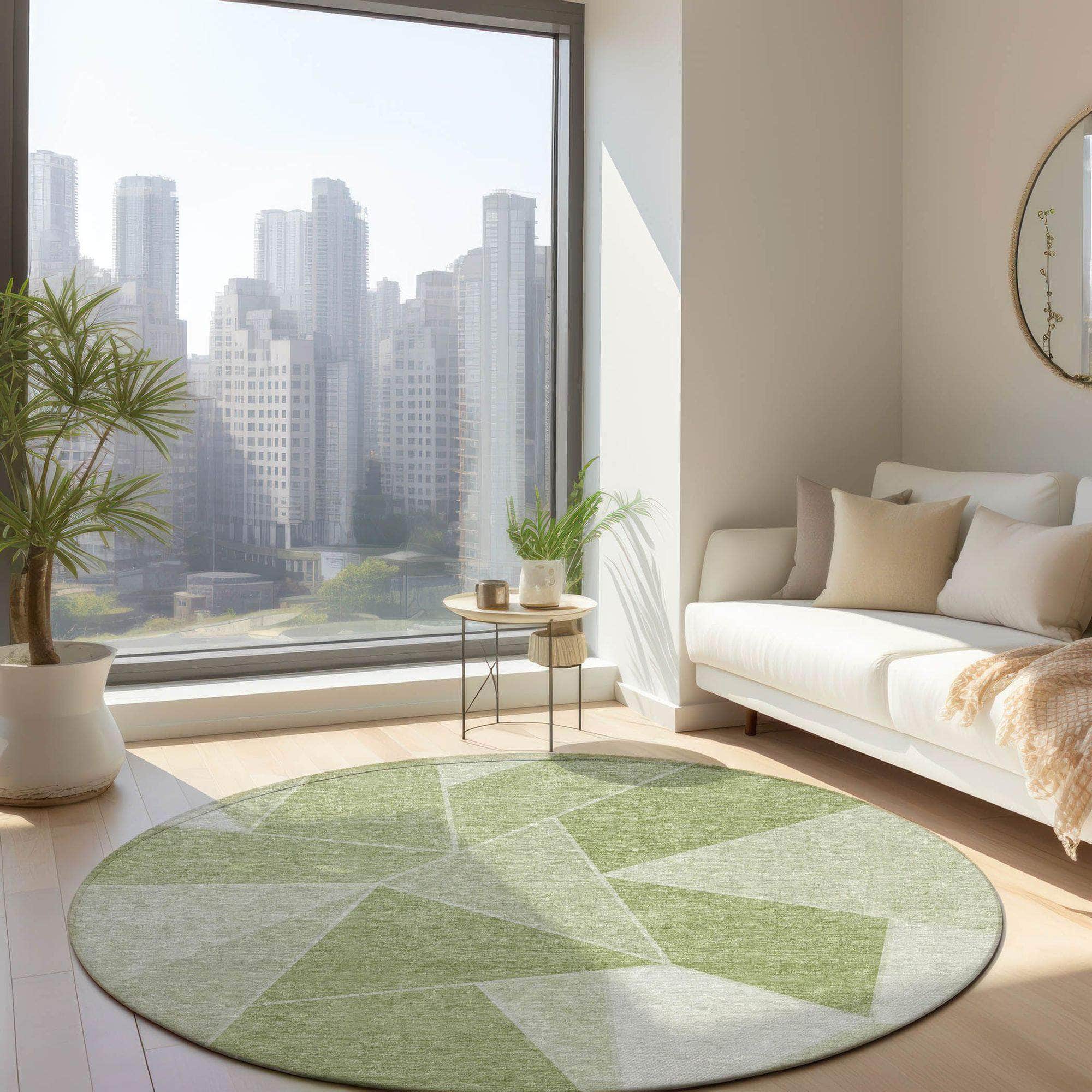 Machine Made ACN636 Aloe Green Rugs #color_aloe green