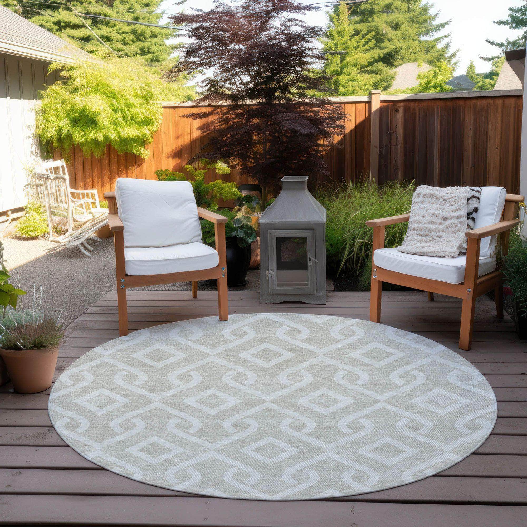 Machine Made ACN621 Beige Brown Rugs 