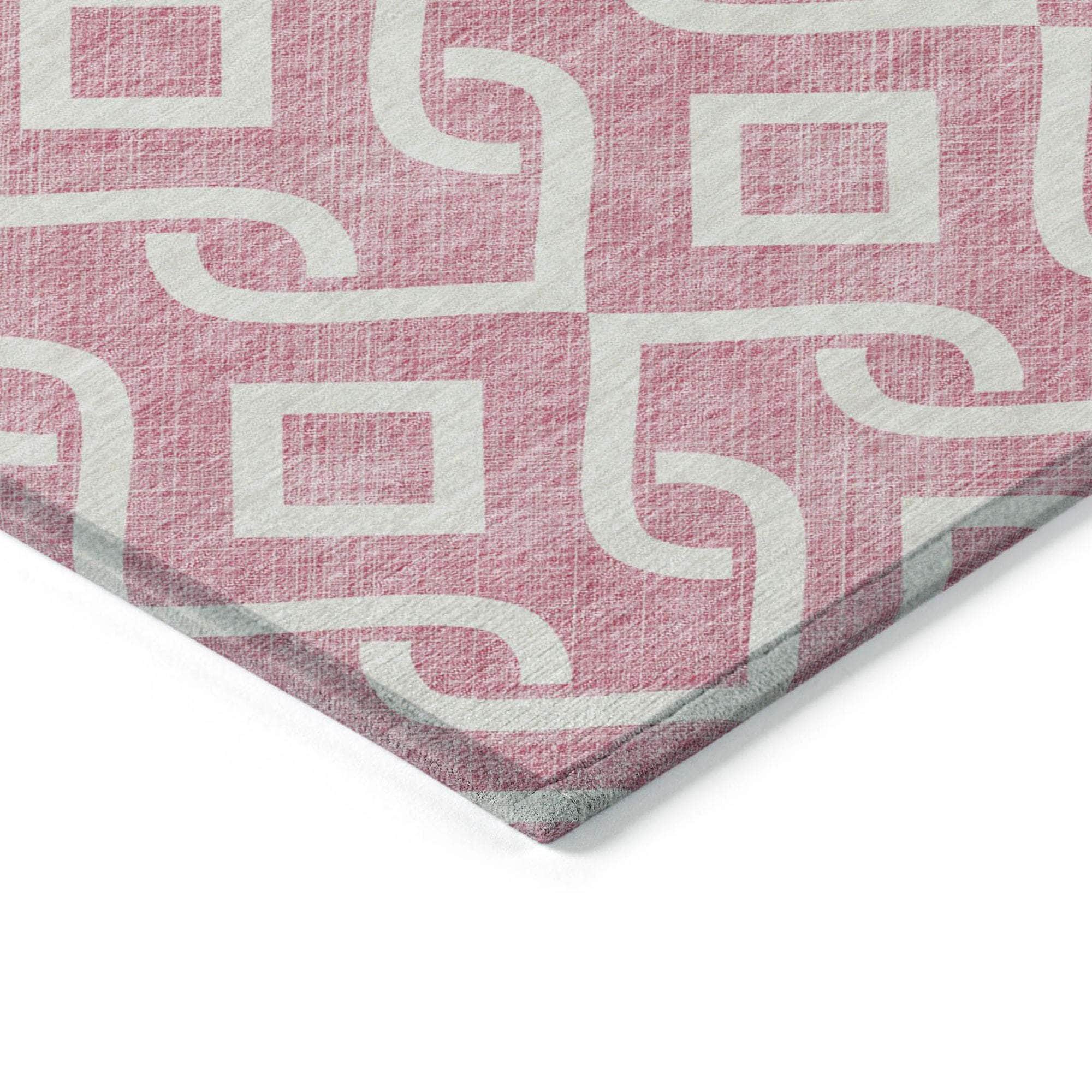 Machine Made ACN621 Blush Pink Rugs 