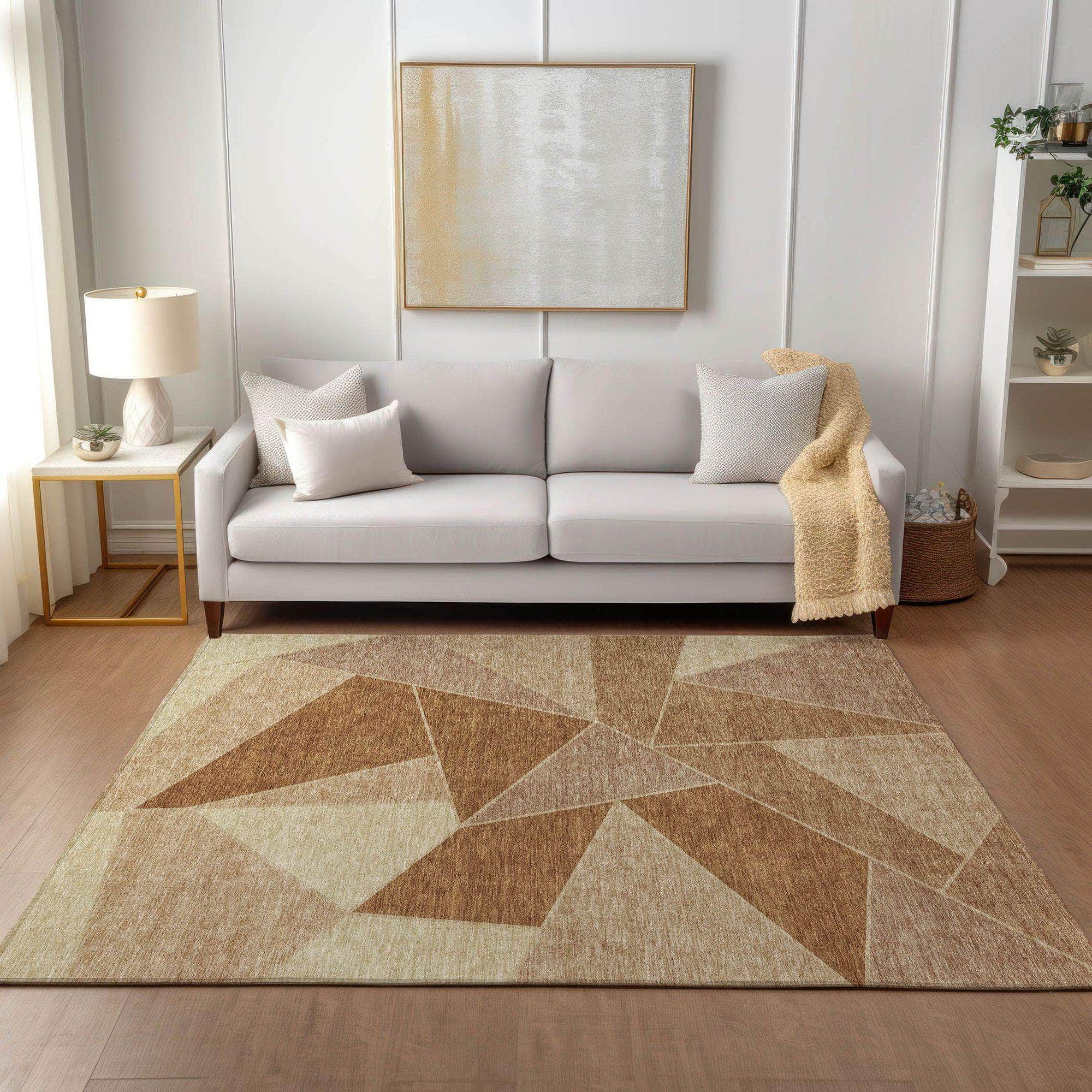 Machine Made ACN636 Paprika Orange Rugs 