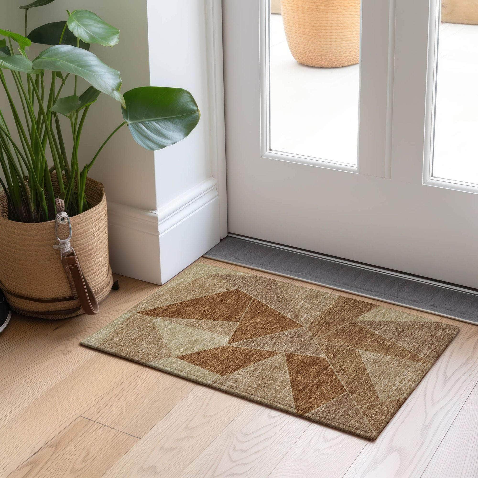 Machine Made ACN636 Paprika Orange Rugs 