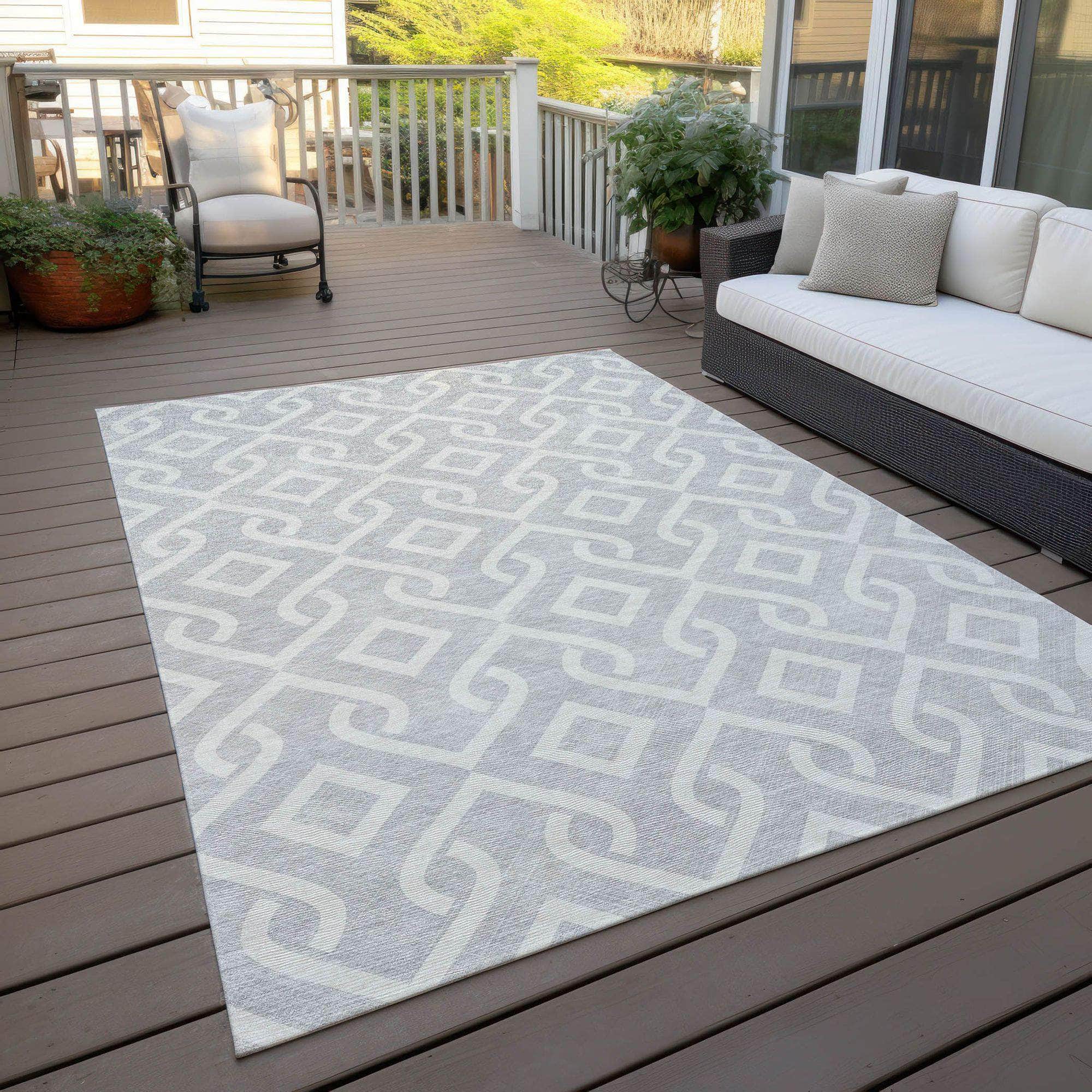 Machine Made ACN621 Silver Gray Rugs 
