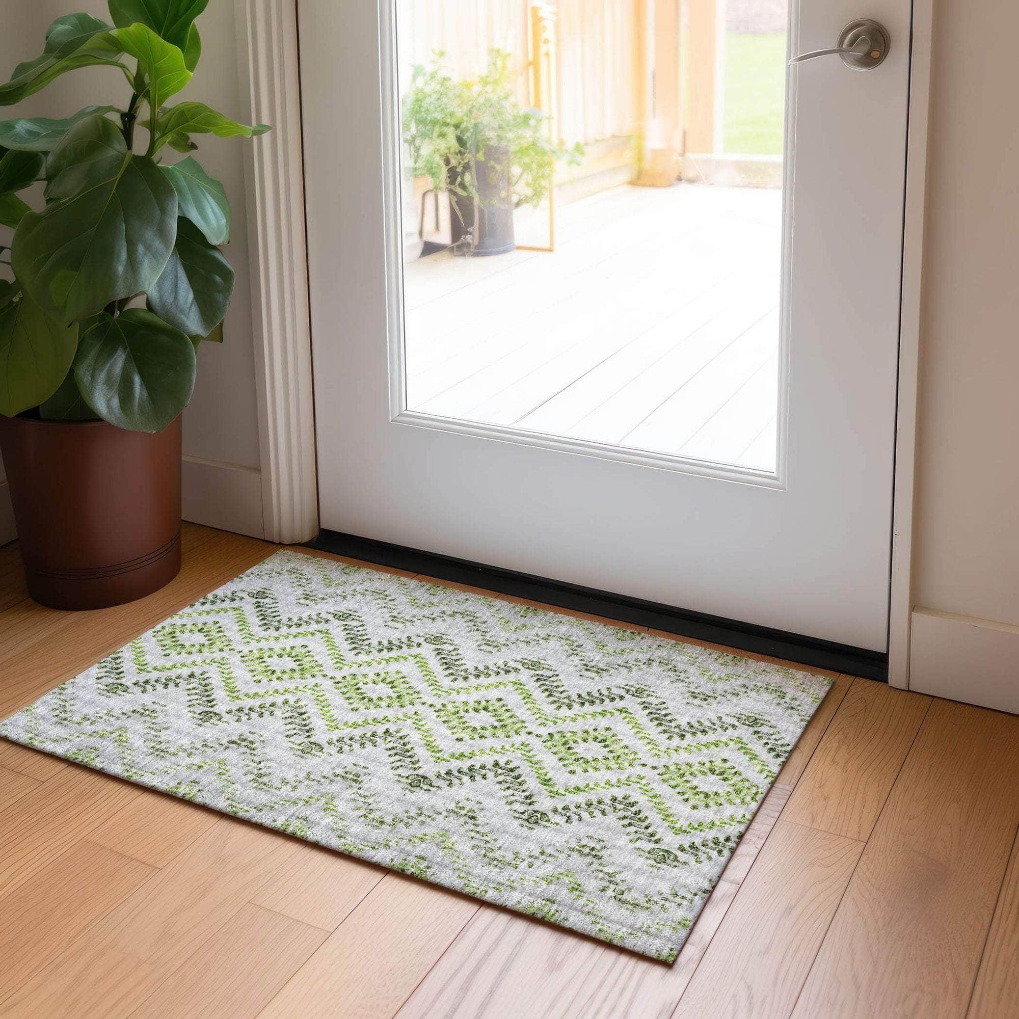 Machine Made ACN684 Aloe Green Rugs #color_aloe green