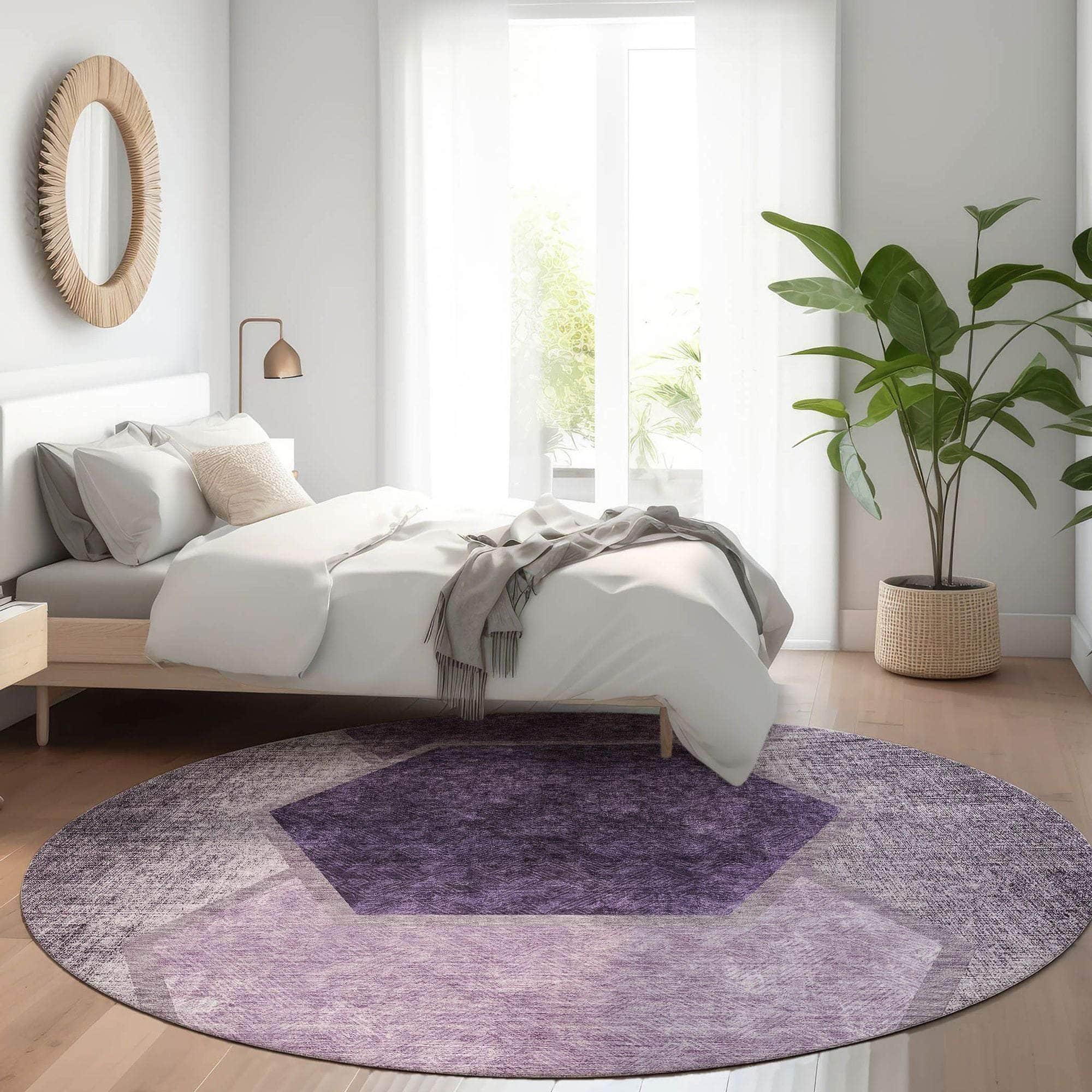 Machine Made ACN679 Eggplant Purple Rugs #color_eggplant purple
