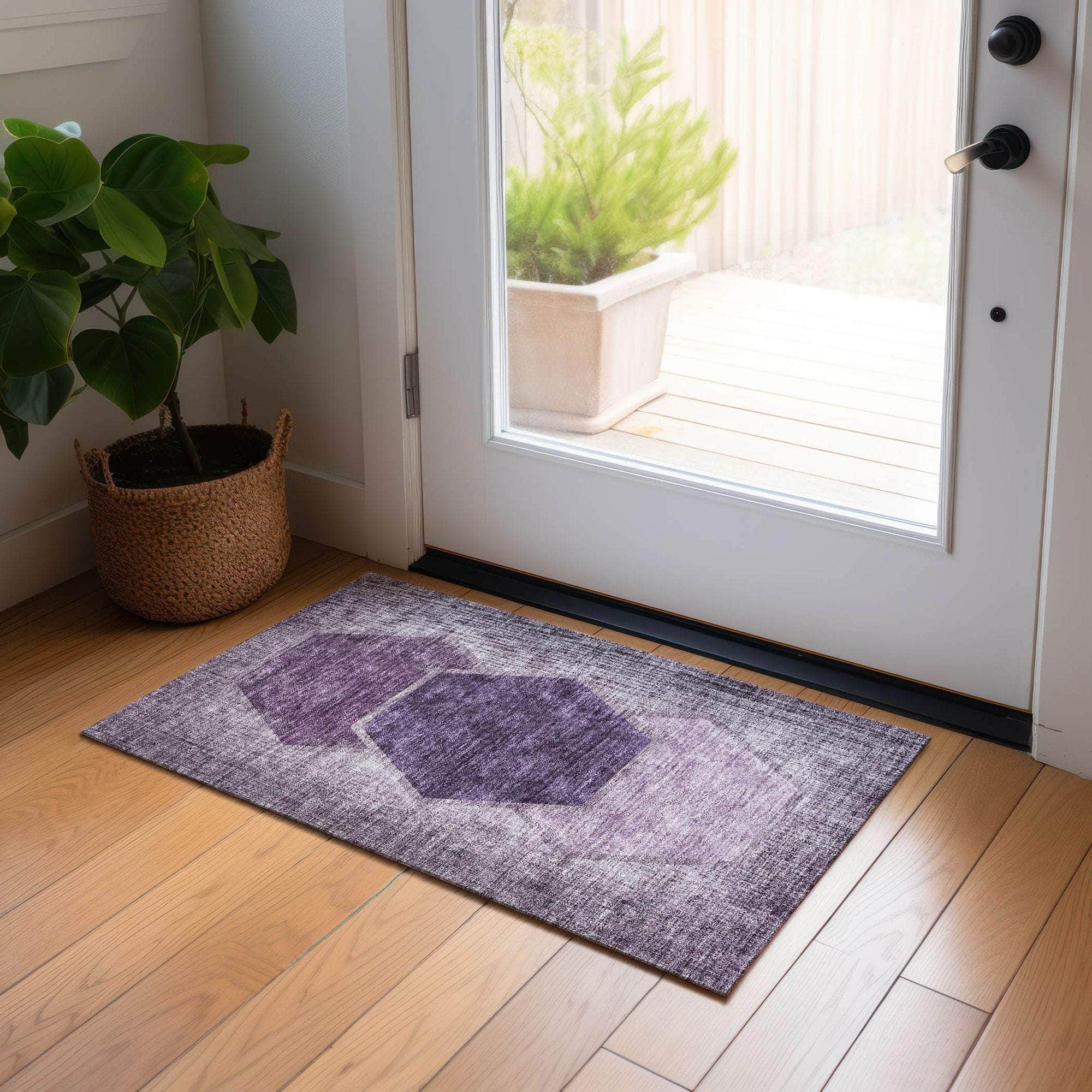 Machine Made ACN679 Eggplant Purple Rugs #color_eggplant purple
