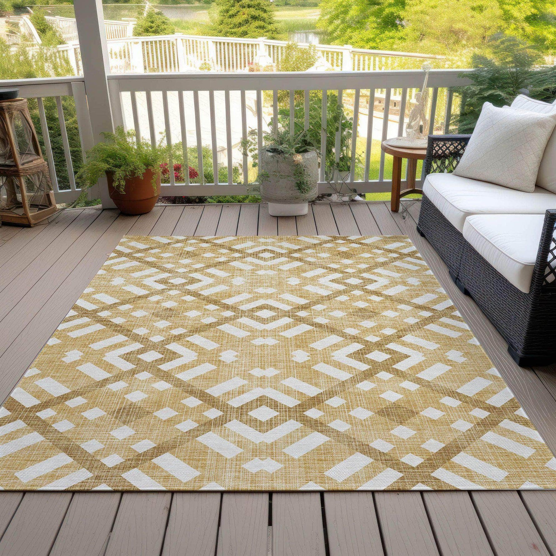 Machine Made ACN616 Gold  Rugs 