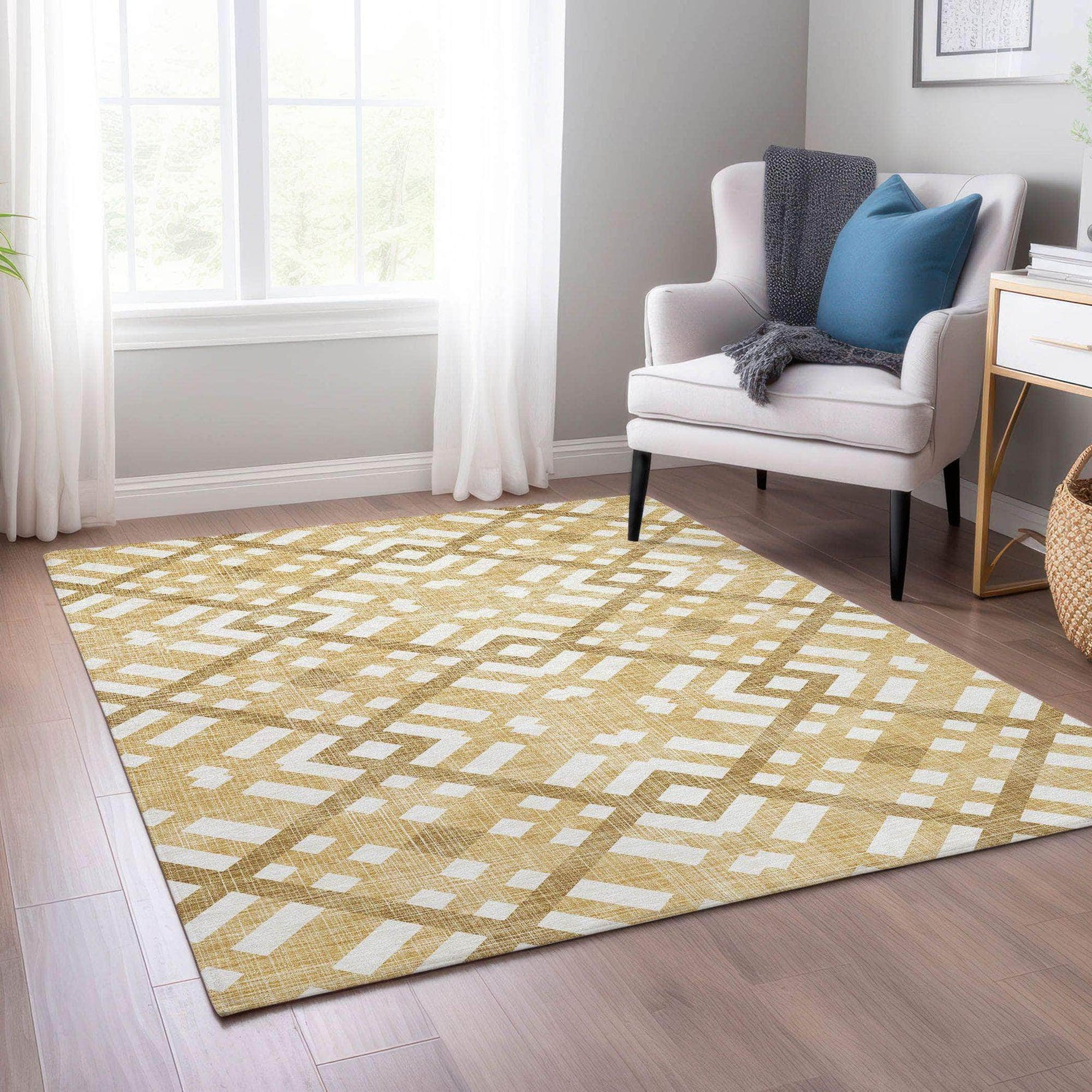 Machine Made ACN616 Gold  Rugs 