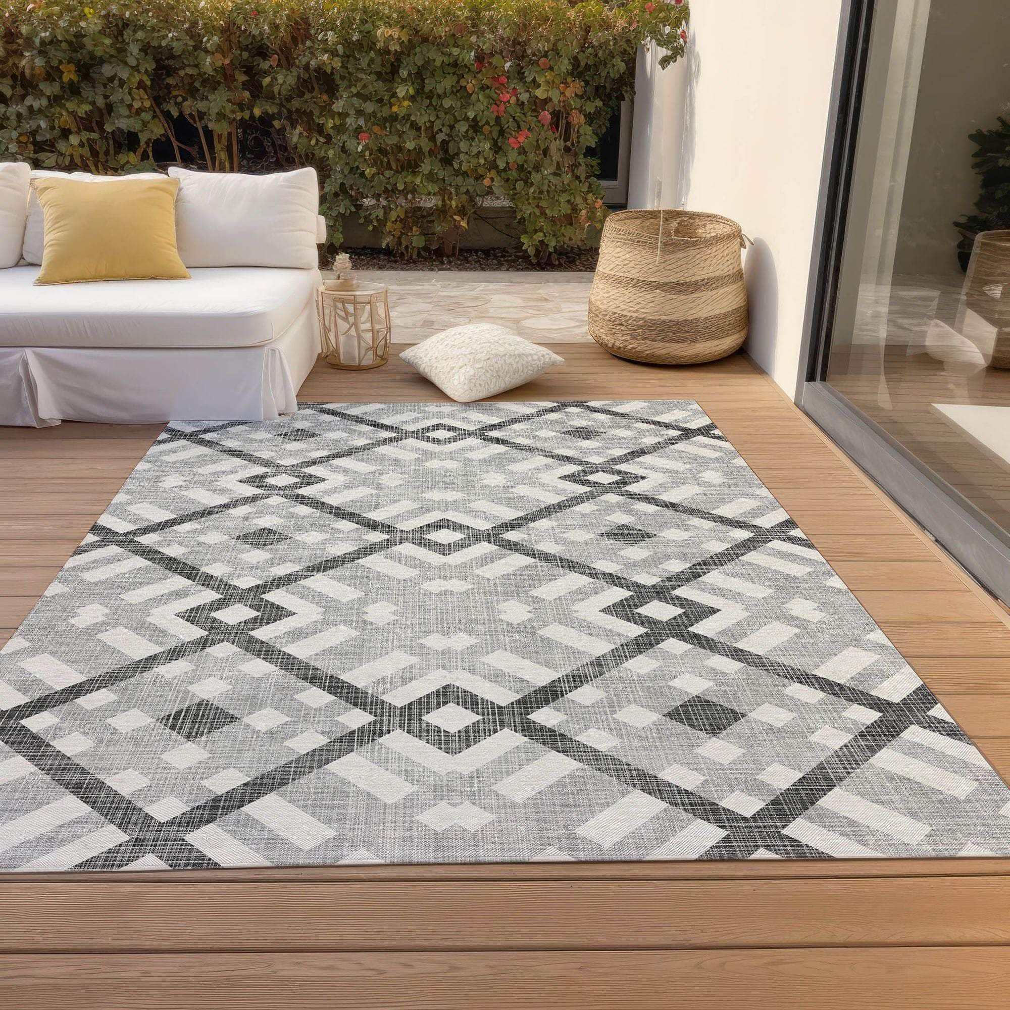 Machine Made ACN616 Gray  Rugs 
