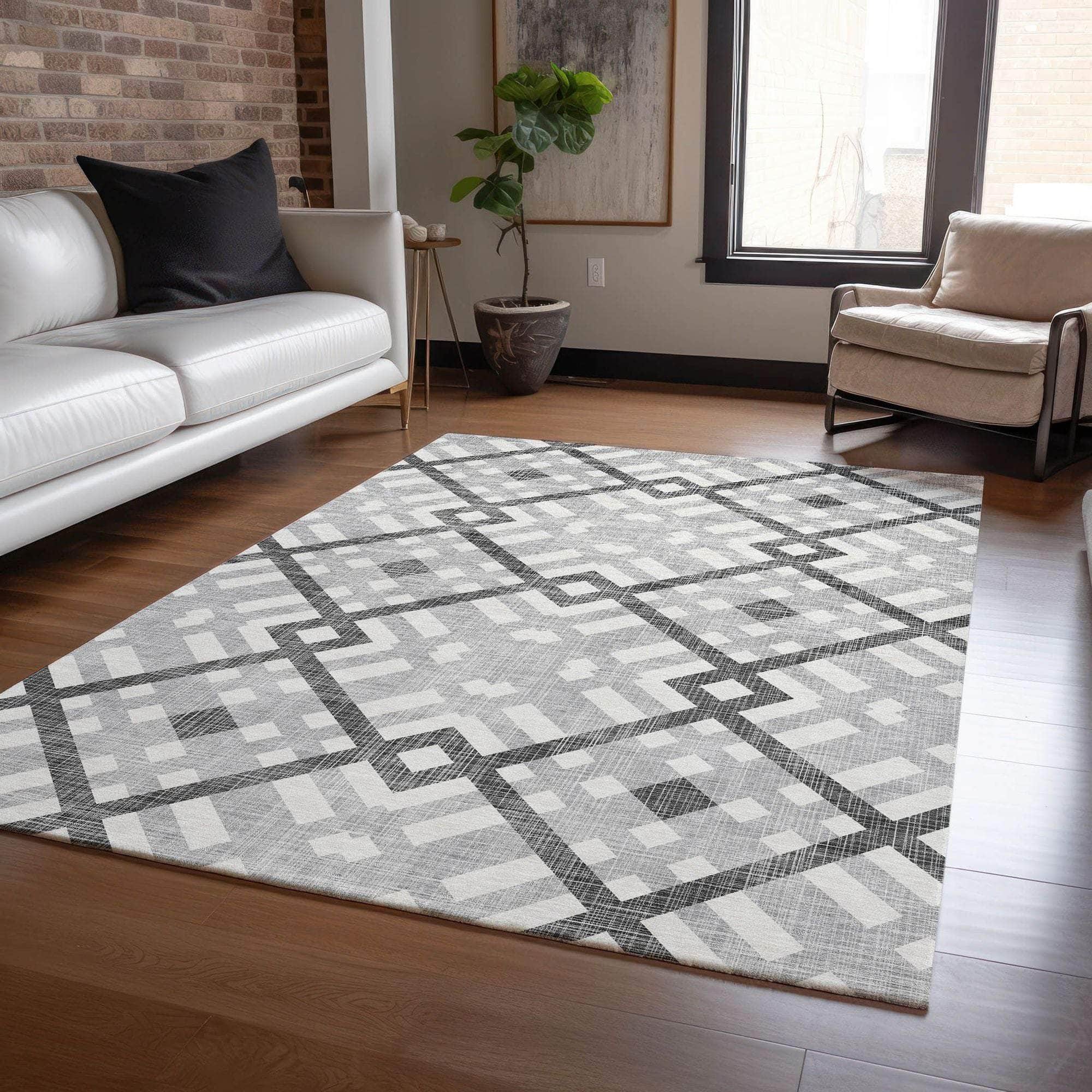 Machine Made ACN616 Gray  Rugs 