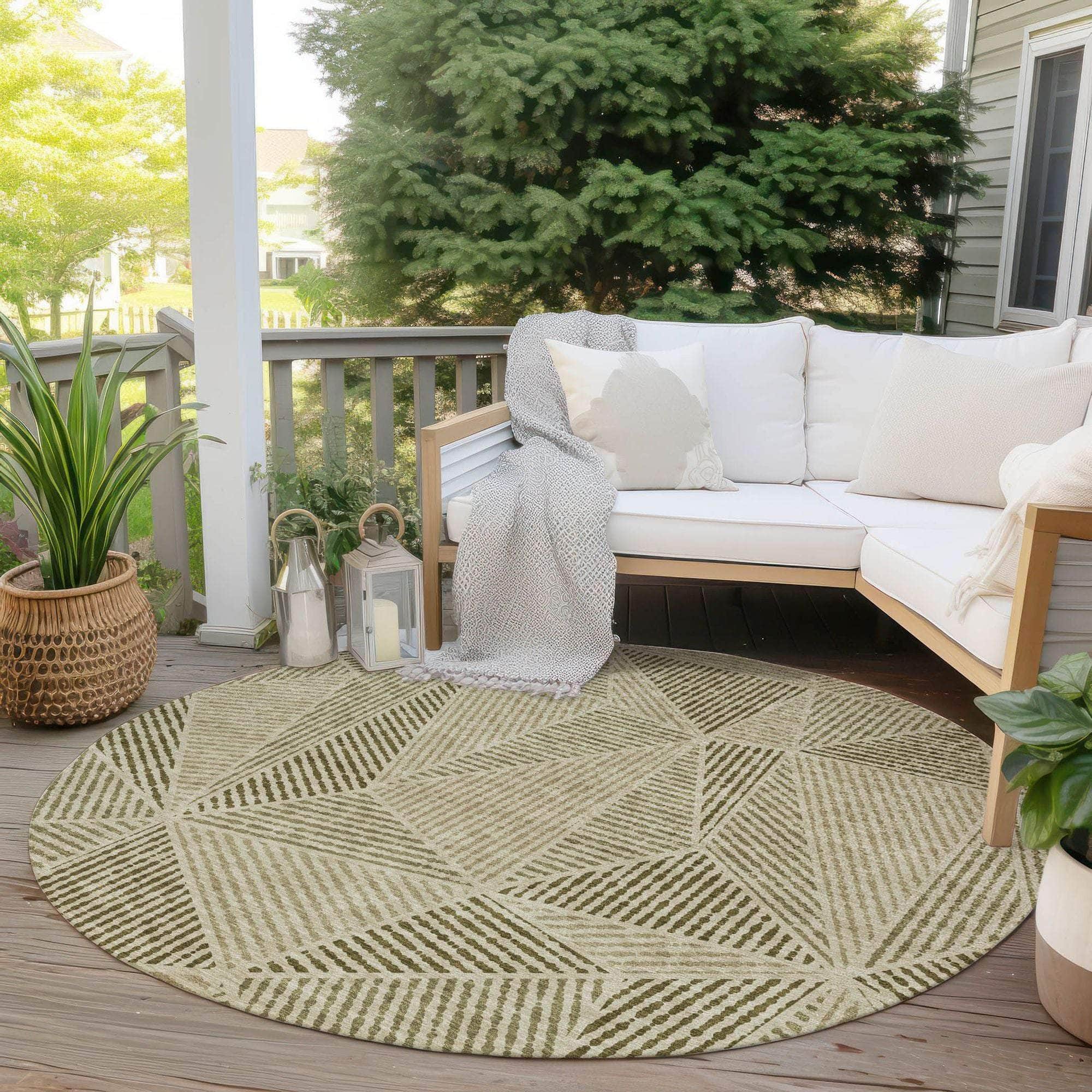 Machine Made ACN618 Khaki Brown Rugs 