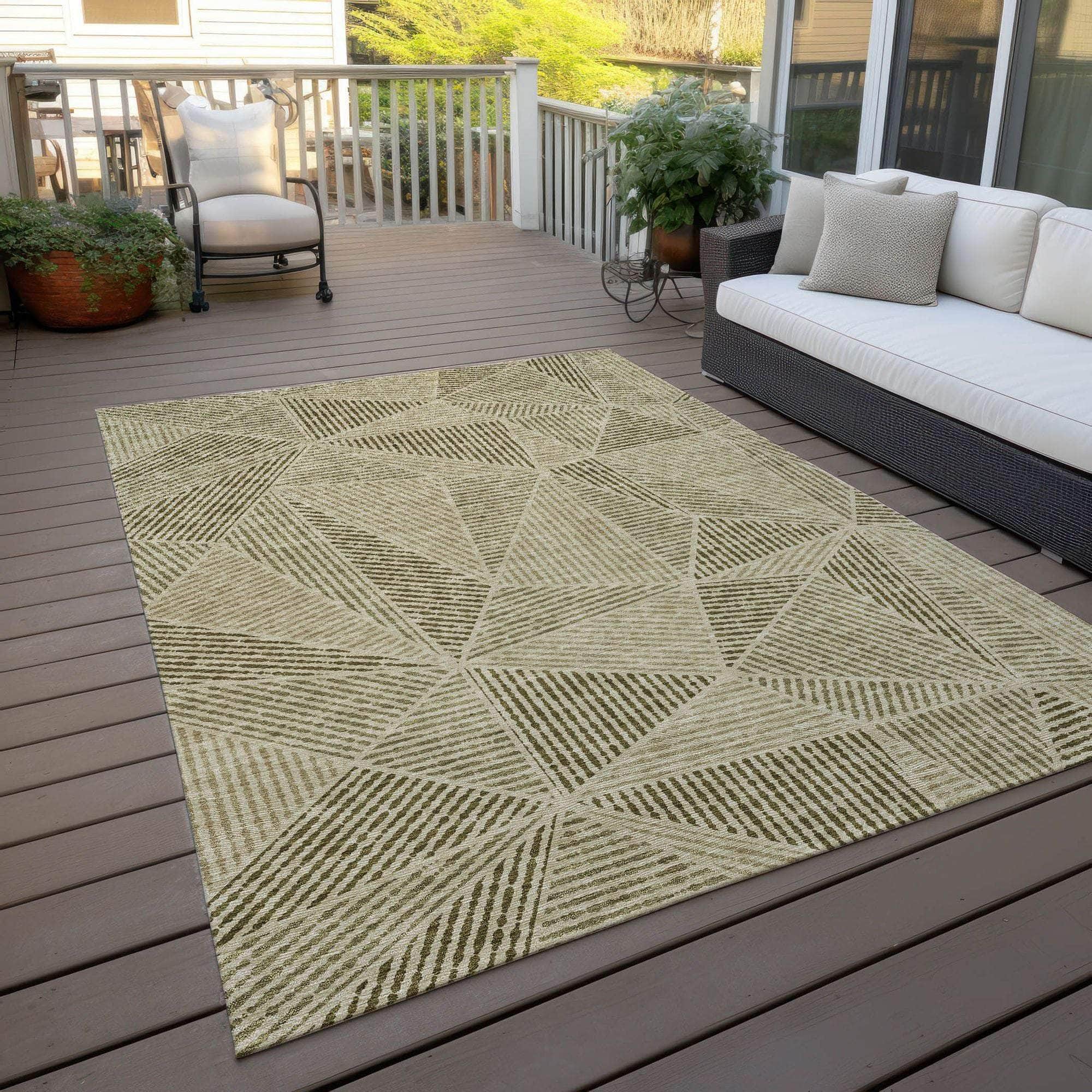 Machine Made ACN618 Khaki Brown Rugs 