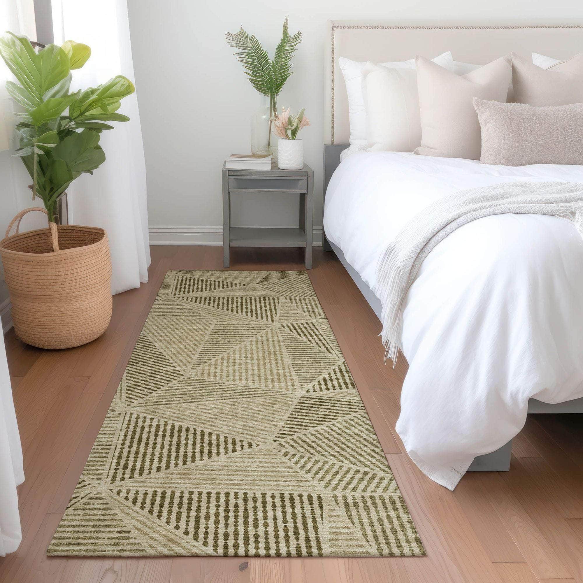 Machine Made ACN618 Khaki Brown Rugs 