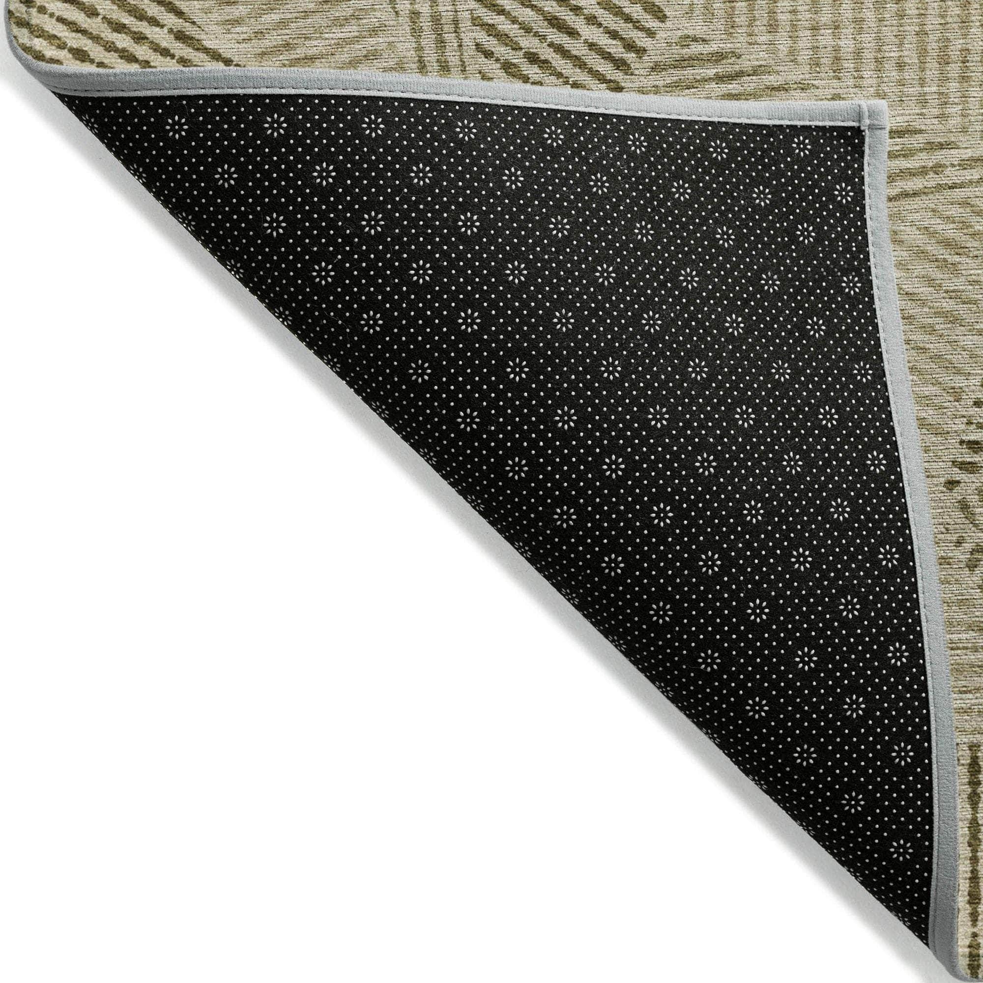Machine Made ACN618 Khaki Brown Rugs 