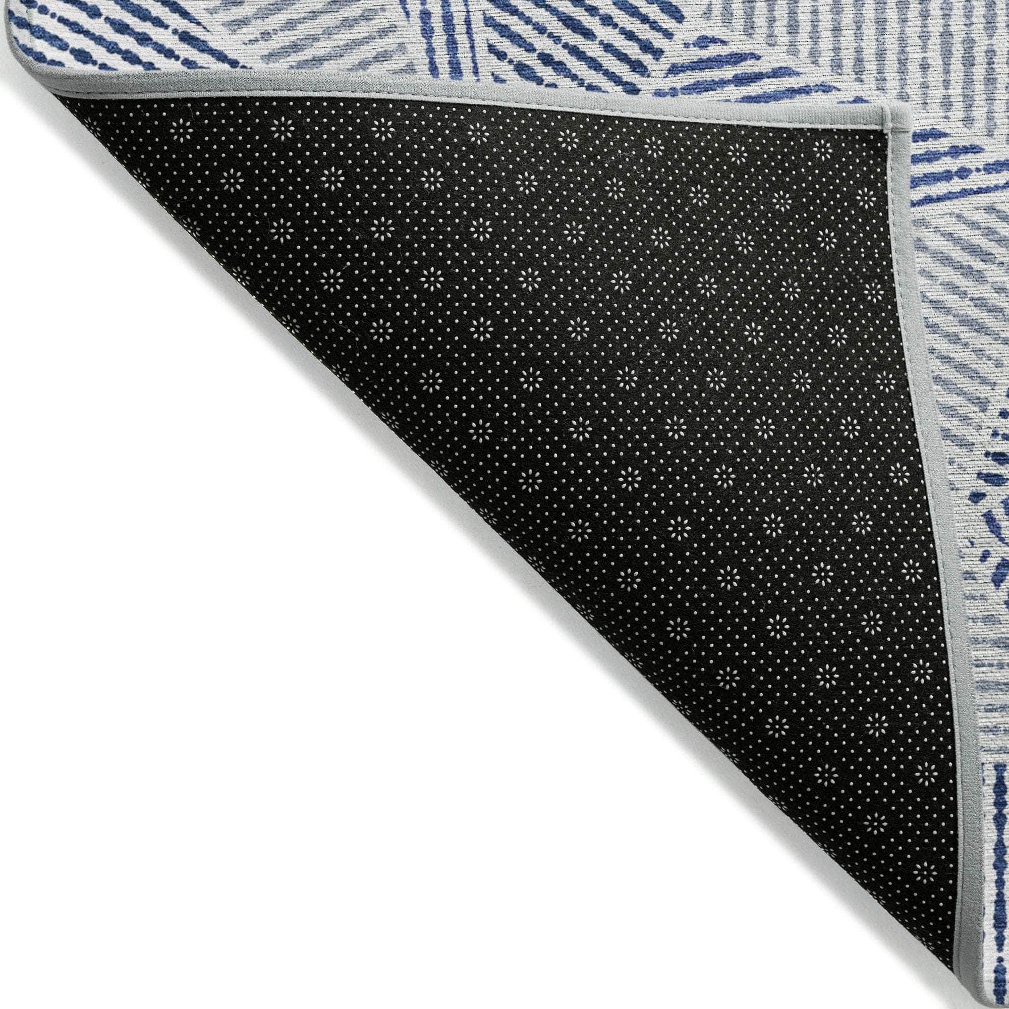 Machine Made ACN618 Navy Blue Rugs 
