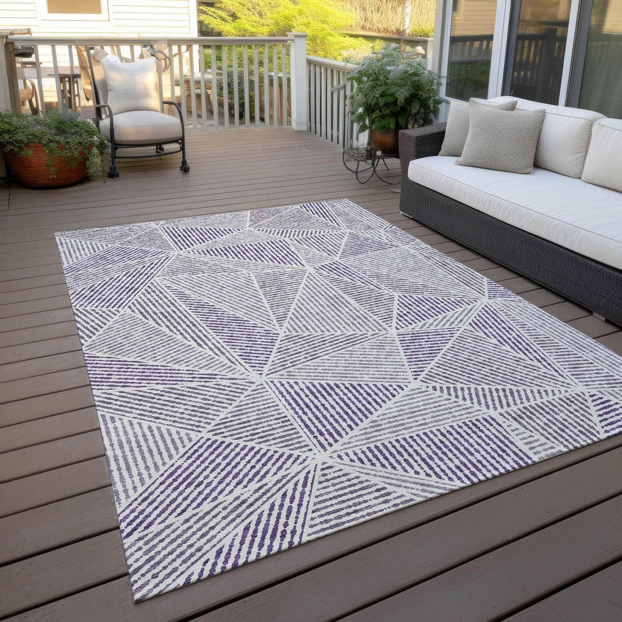 Machine Made ACN618 Purple  Rugs 