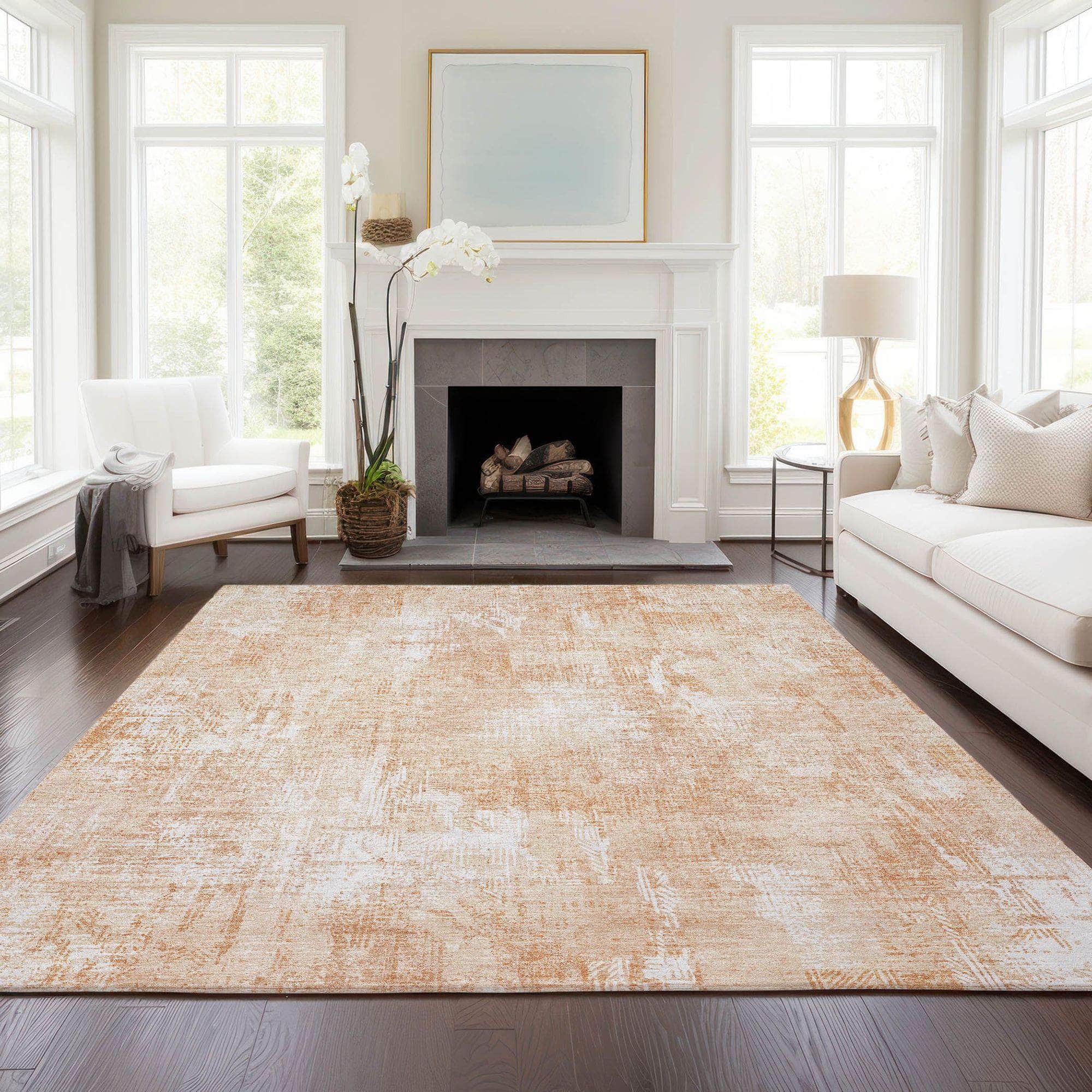 Machine Made ACN725 Coral Orange Rugs #color_coral orange