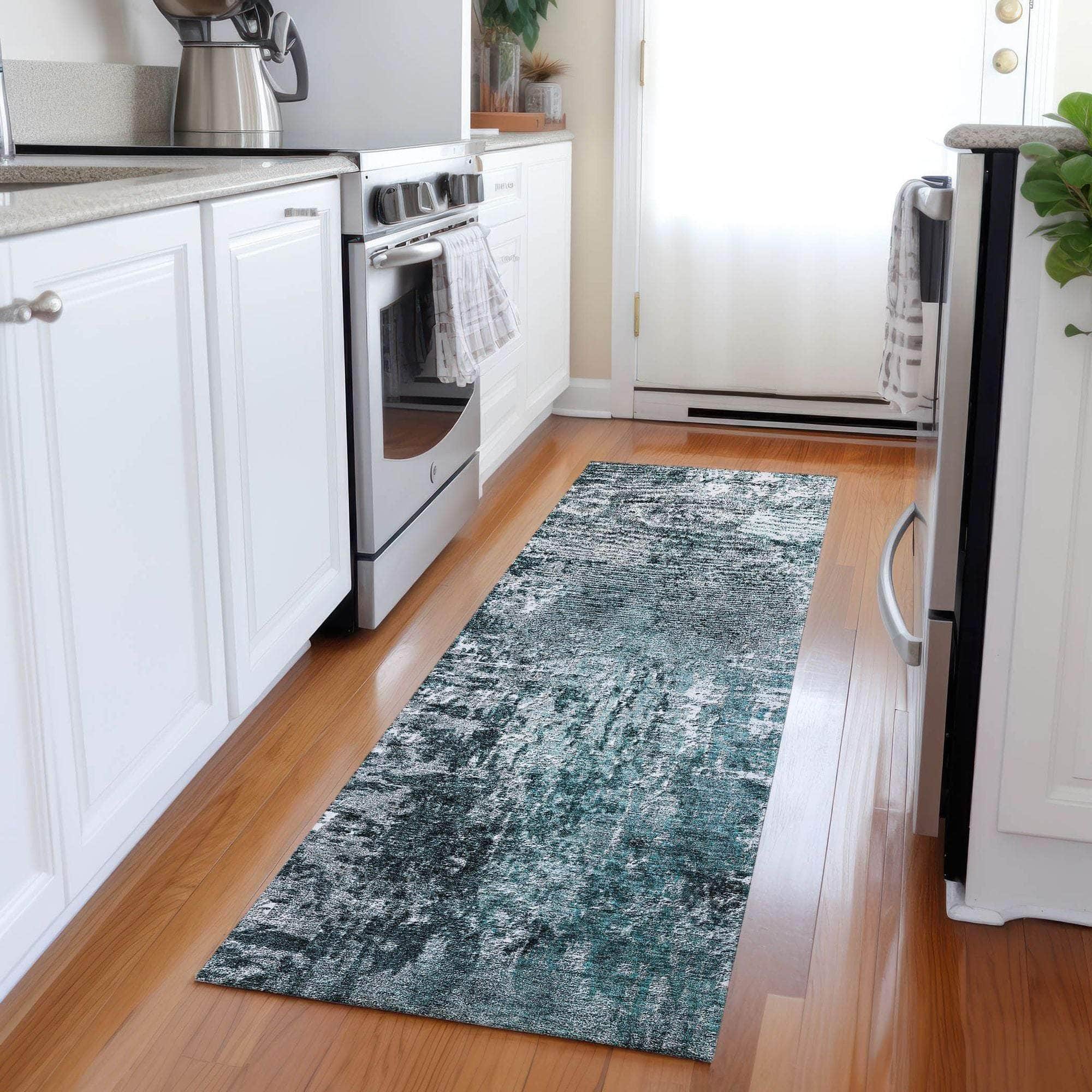 Machine Made ACN718 Teal  Rugs #color_teal 