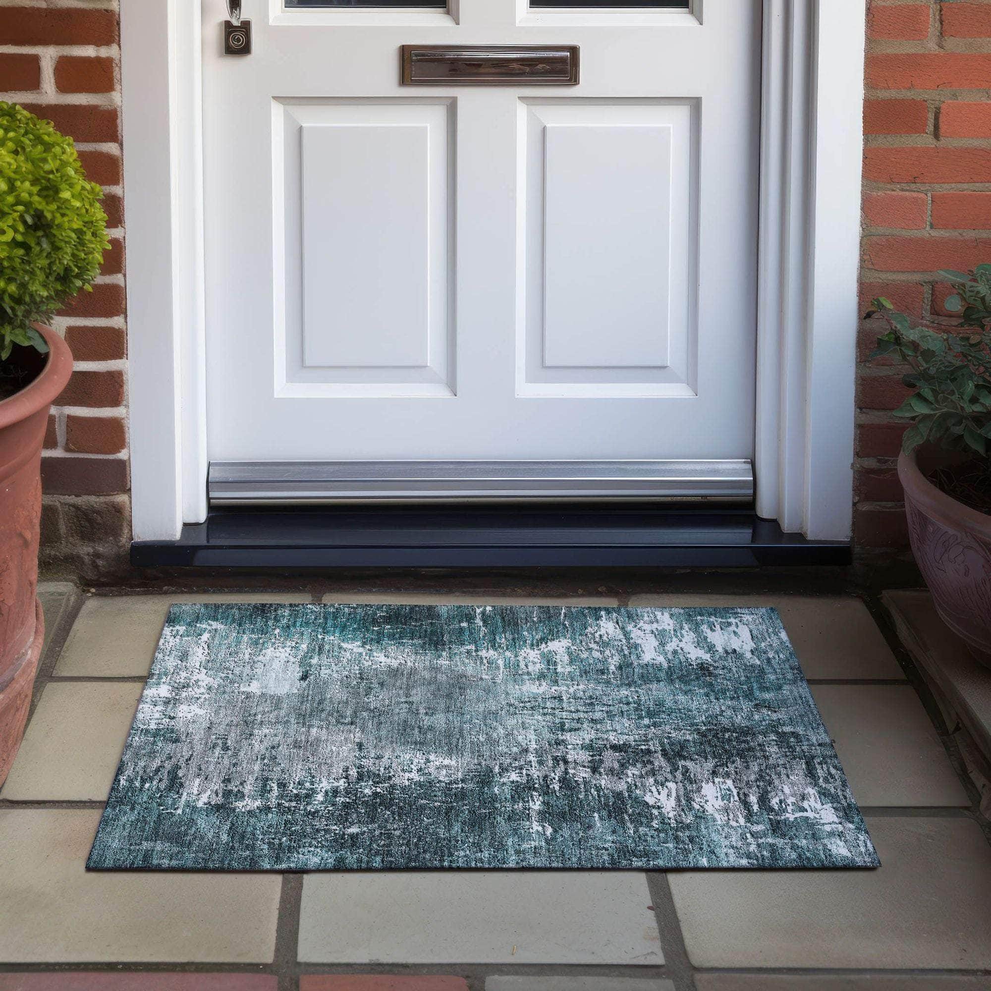 Machine Made ACN718 Teal  Rugs #color_teal 