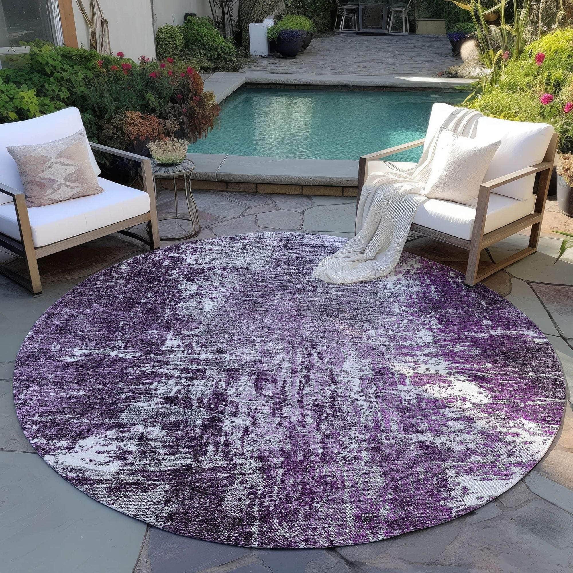 Machine Made ACN718 Eggplant Purple Rugs #color_eggplant purple