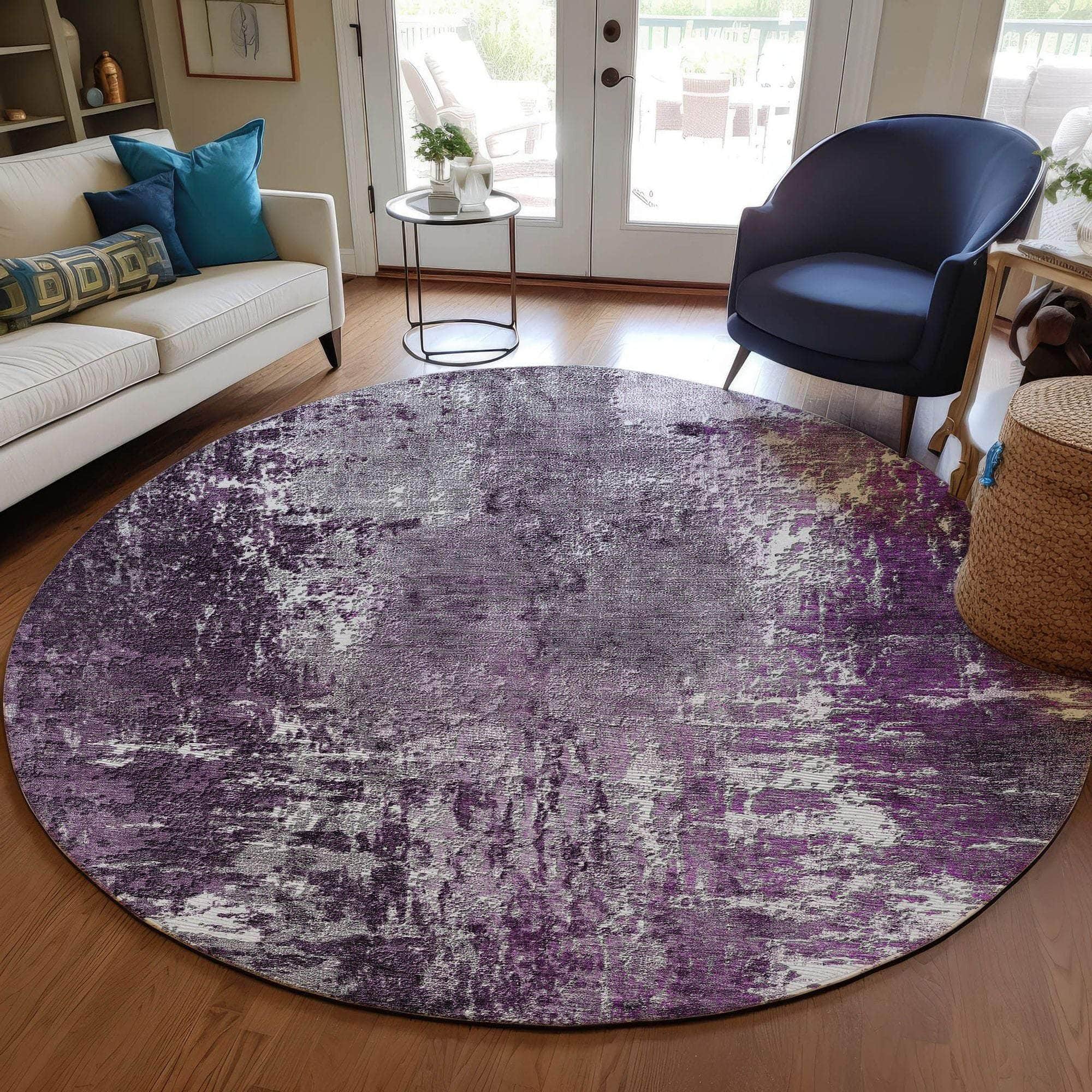 Machine Made ACN718 Eggplant Purple Rugs #color_eggplant purple