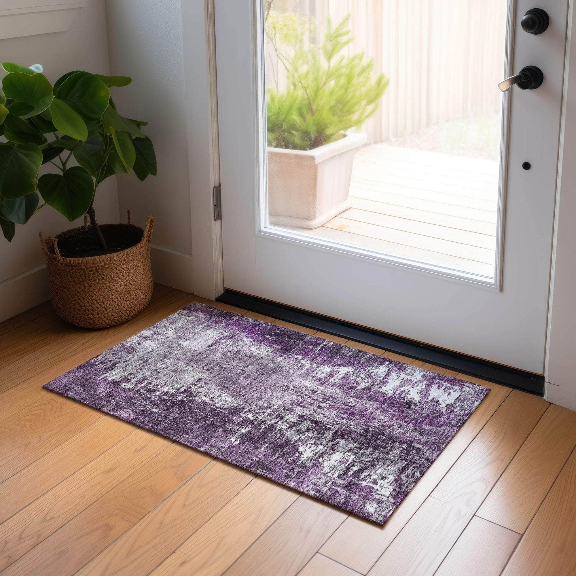 Machine Made ACN718 Eggplant Purple Rugs #color_eggplant purple
