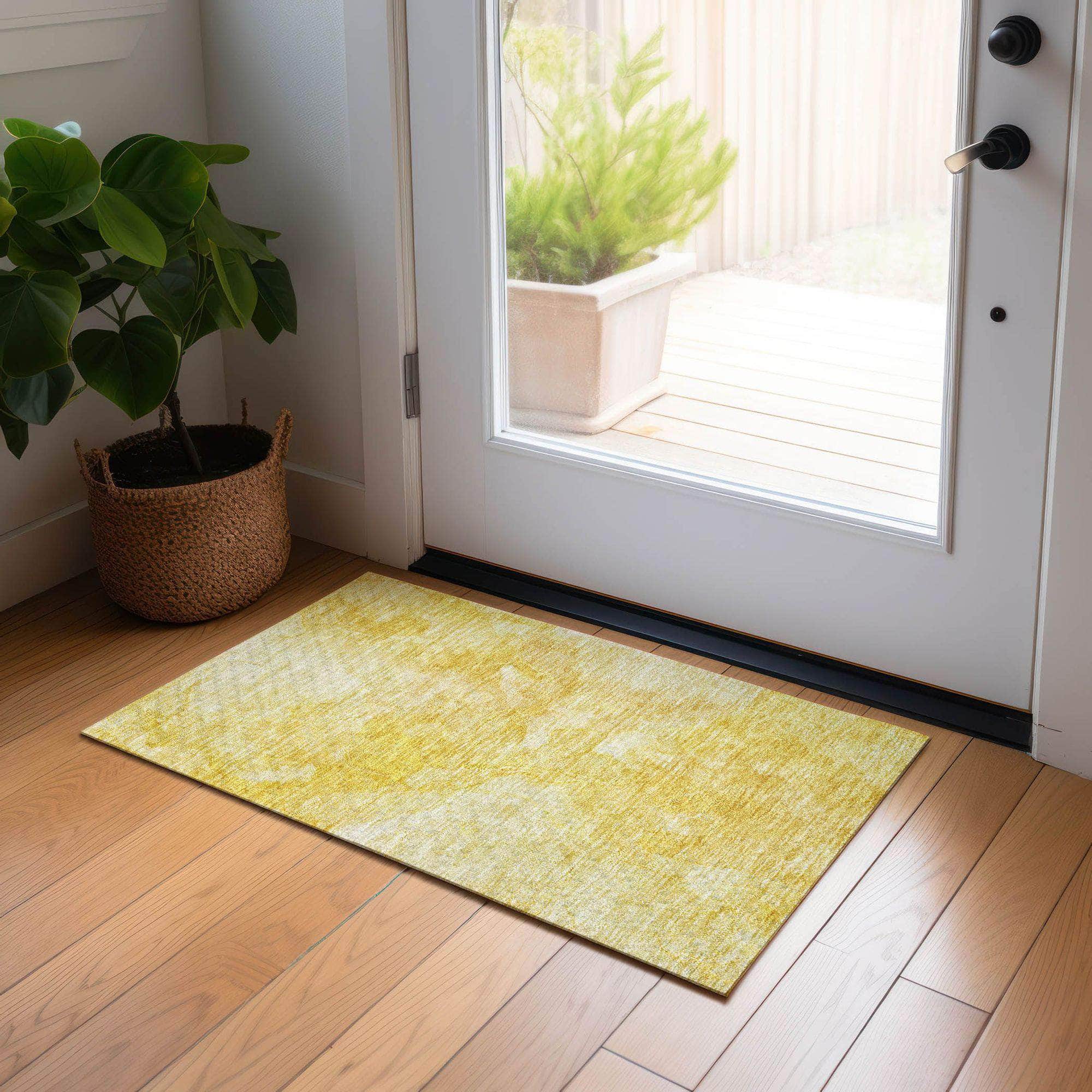 Machine Made ACN688 Gold  Rugs #color_gold 