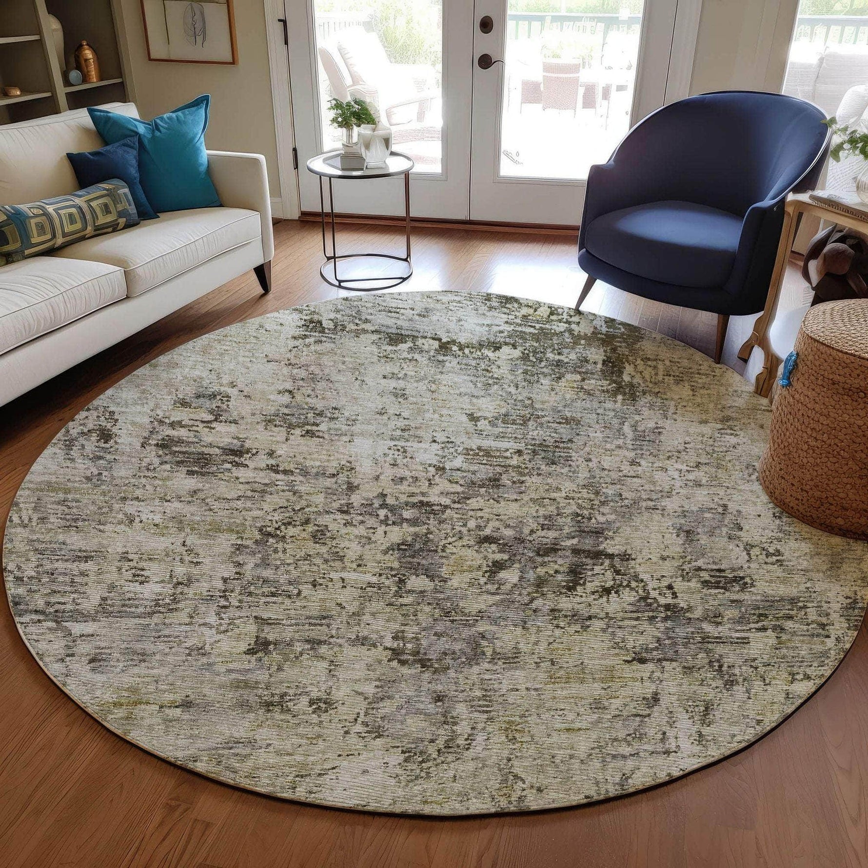 Machine Made ACN644 Taupe Brown Rugs 