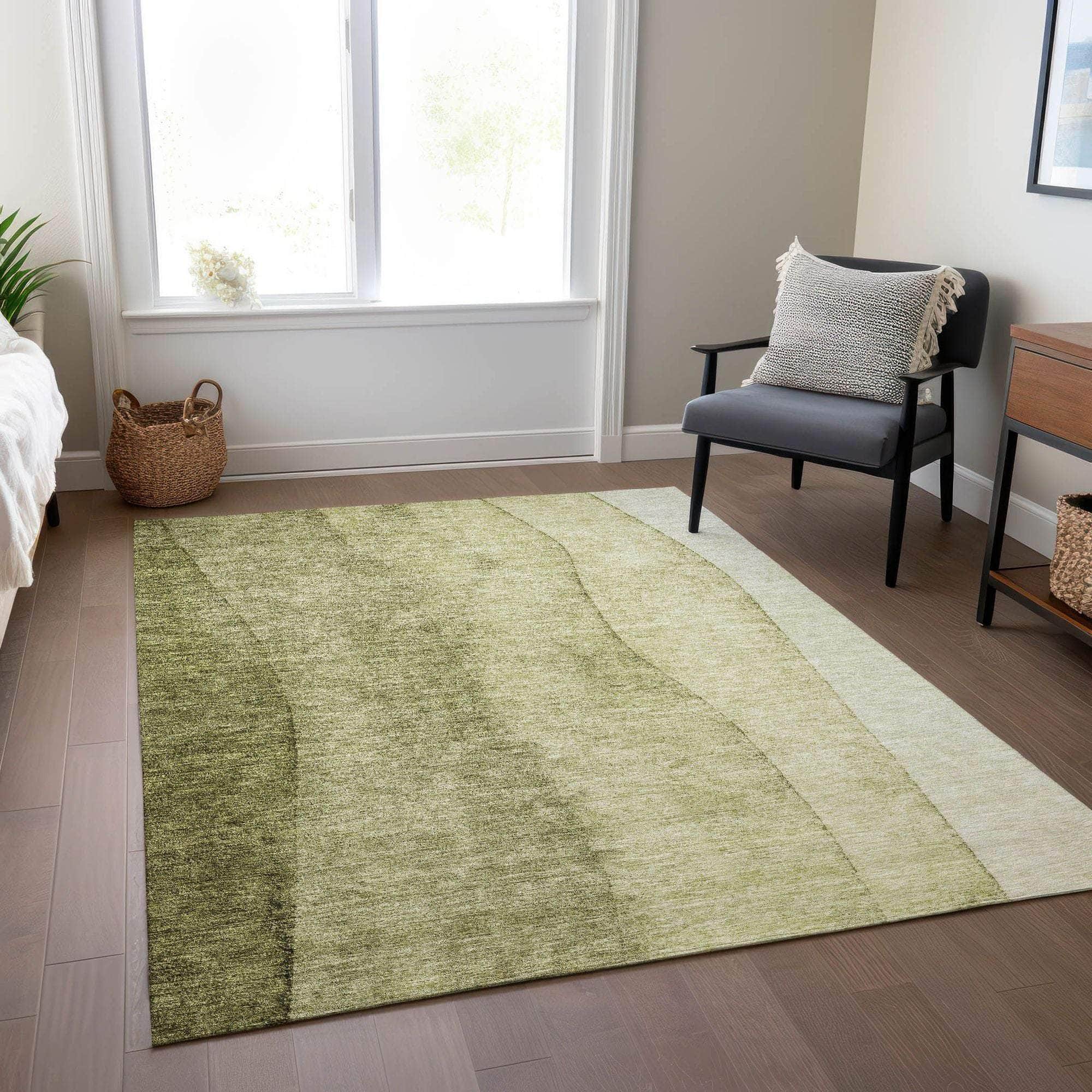 Machine Made ACN690 Olive Green Rugs #color_olive green