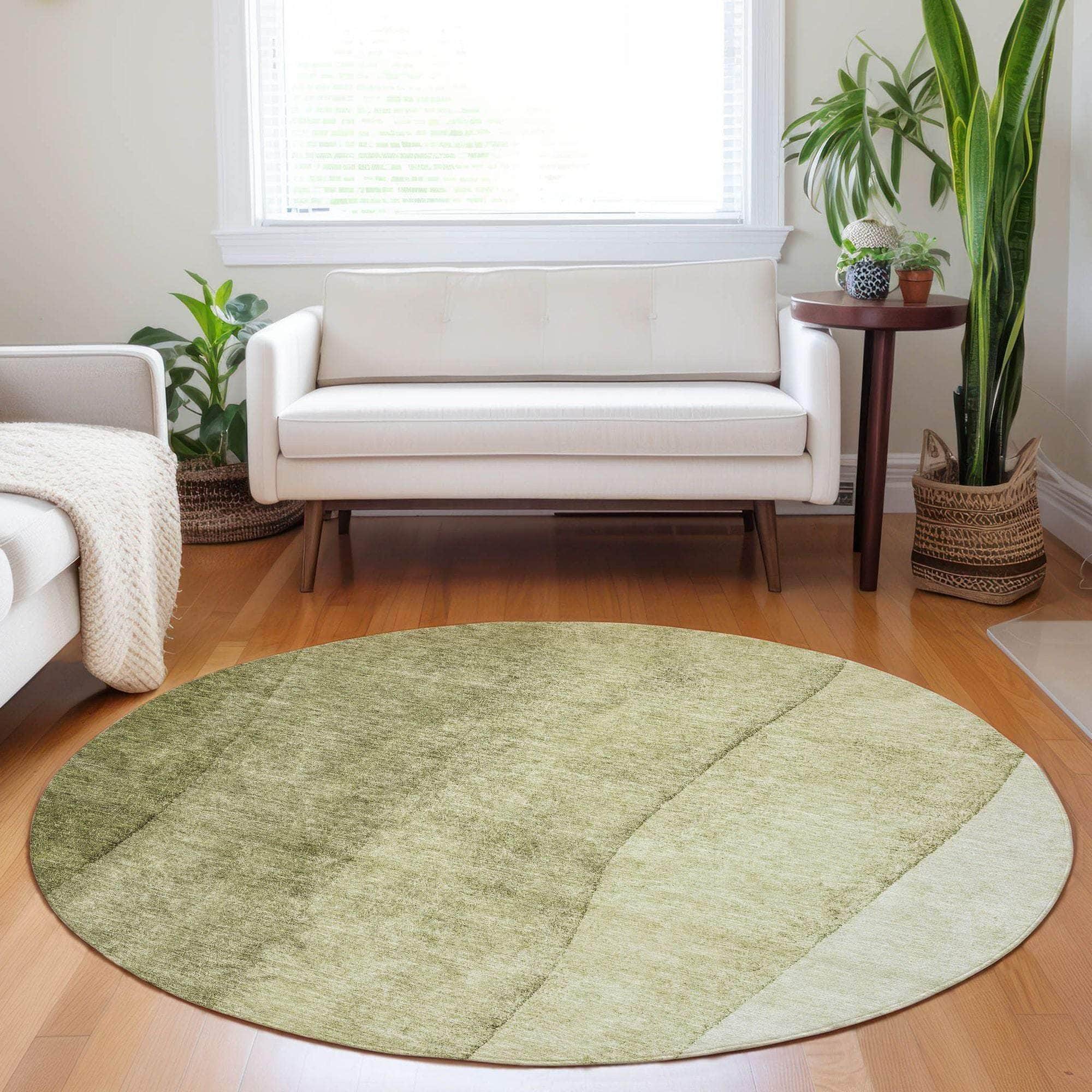 Machine Made ACN690 Olive Green Rugs #color_olive green