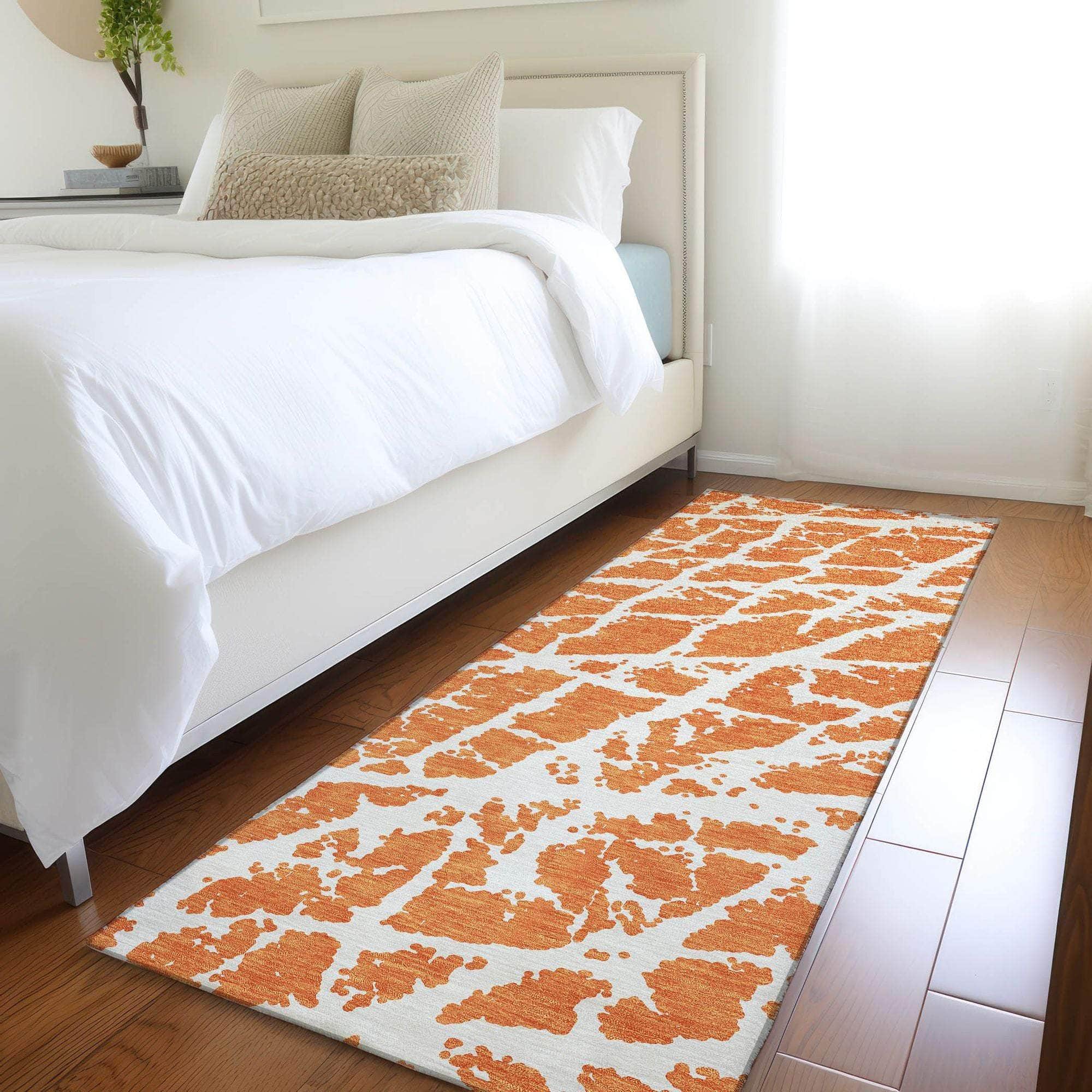 Machine Made ACN501 Orange  Rugs #color_orange 