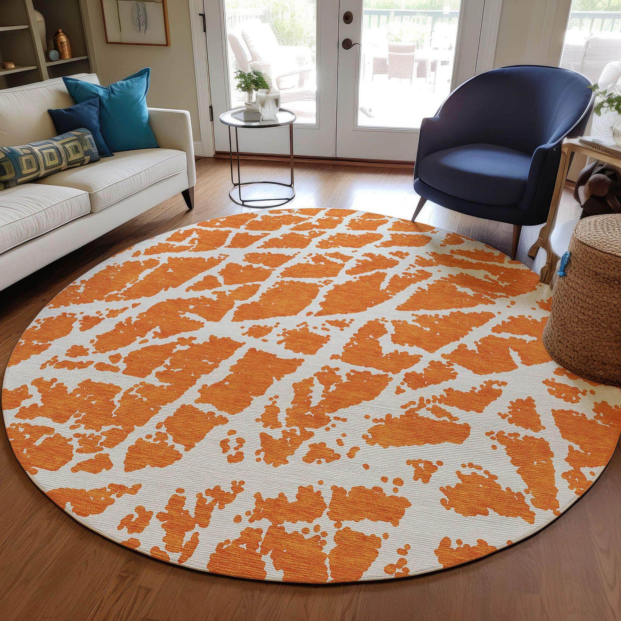 Machine Made ACN501 Orange  Rugs #color_orange 