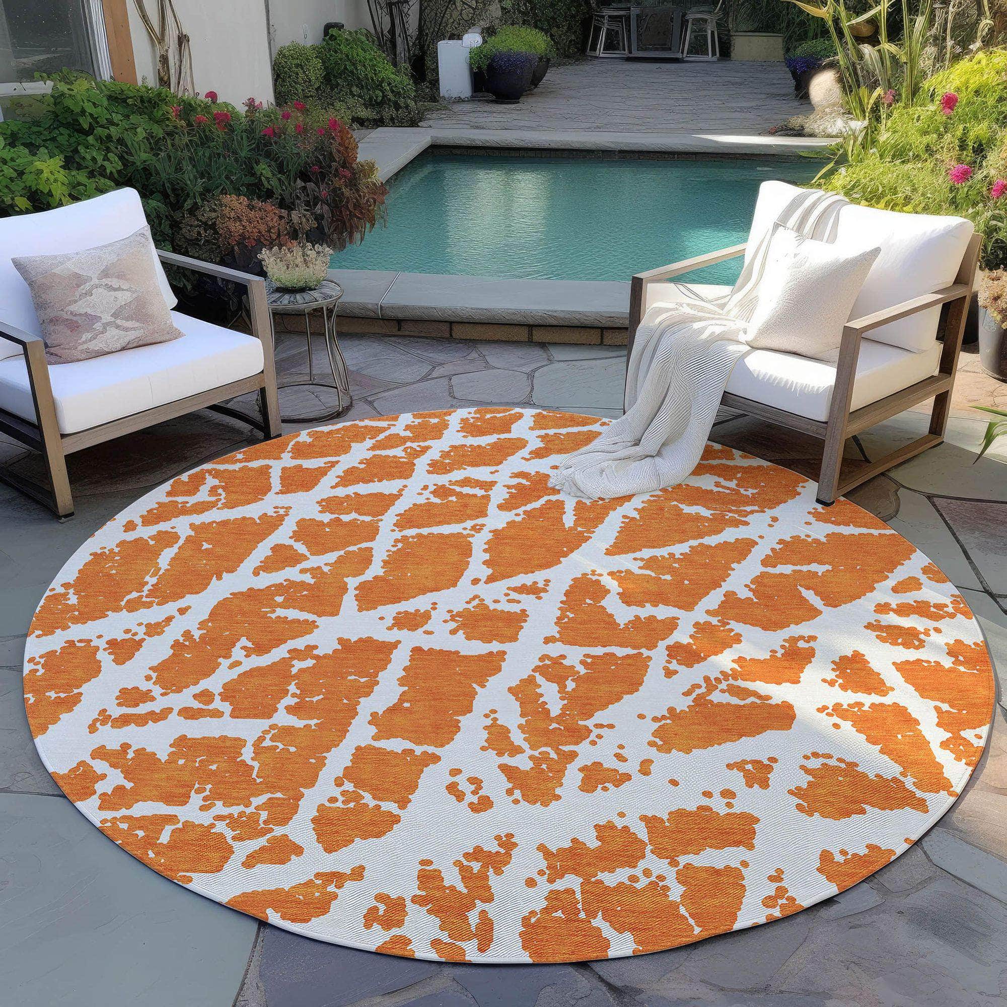 Machine Made ACN501 Orange  Rugs #color_orange 