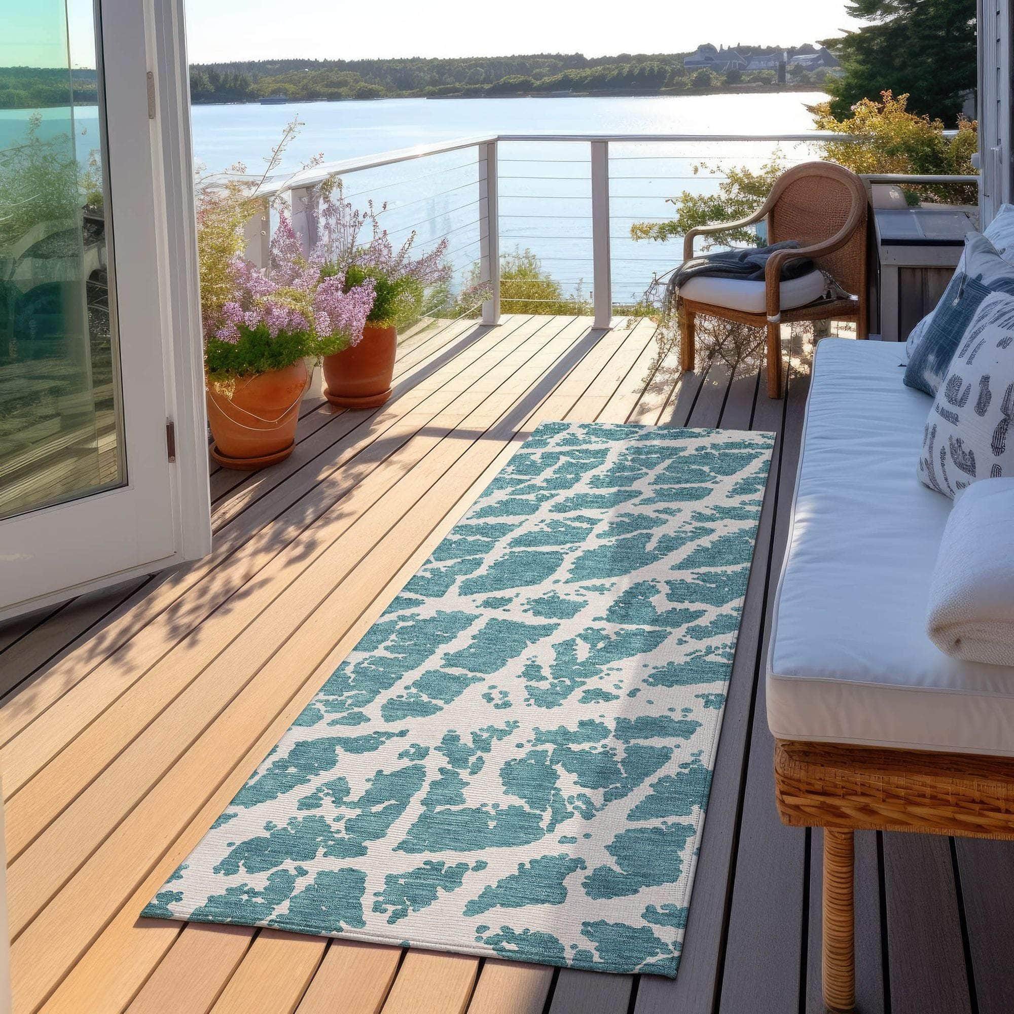 Machine Made ACN501 Teal  Rugs #color_teal 