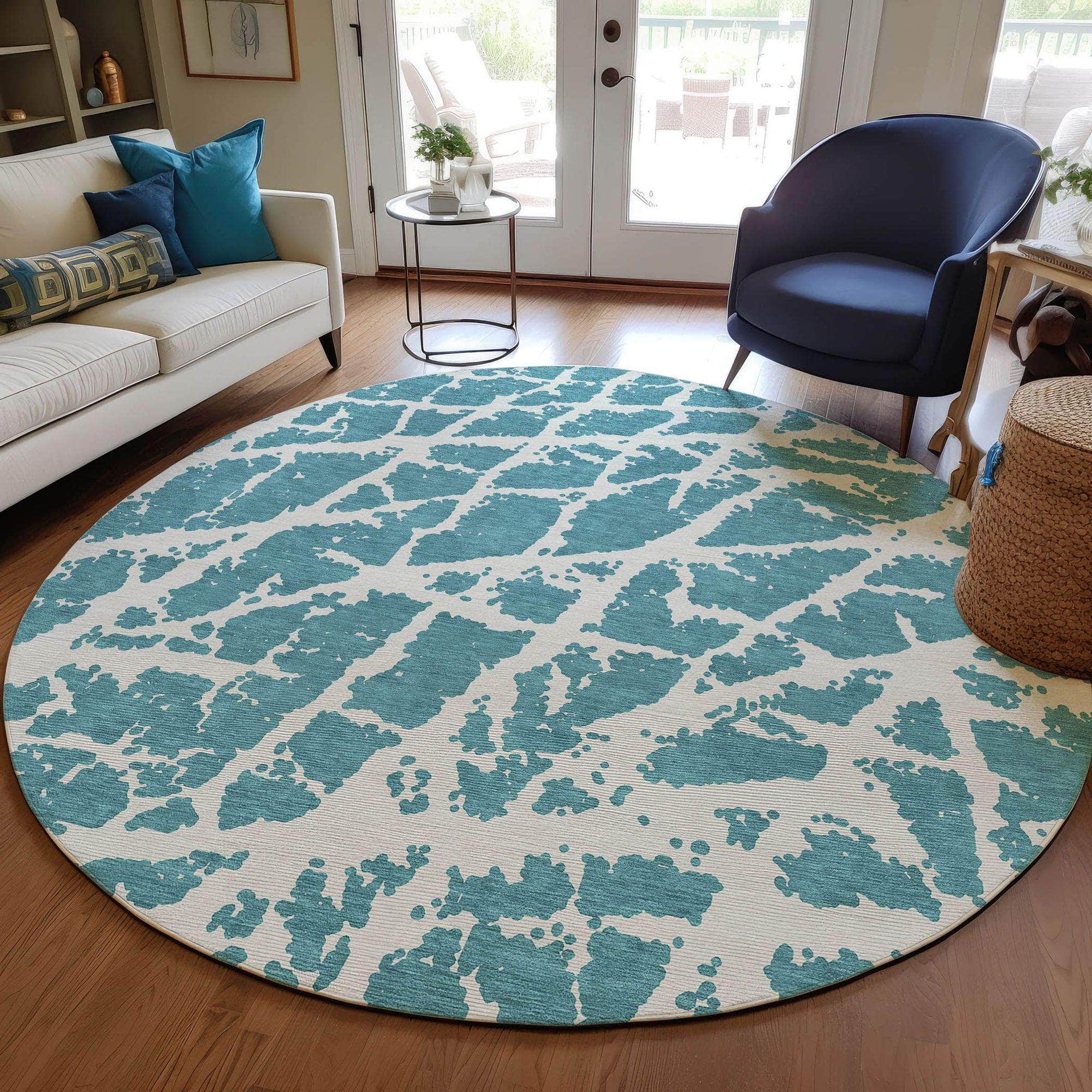 Machine Made ACN501 Teal  Rugs #color_teal 