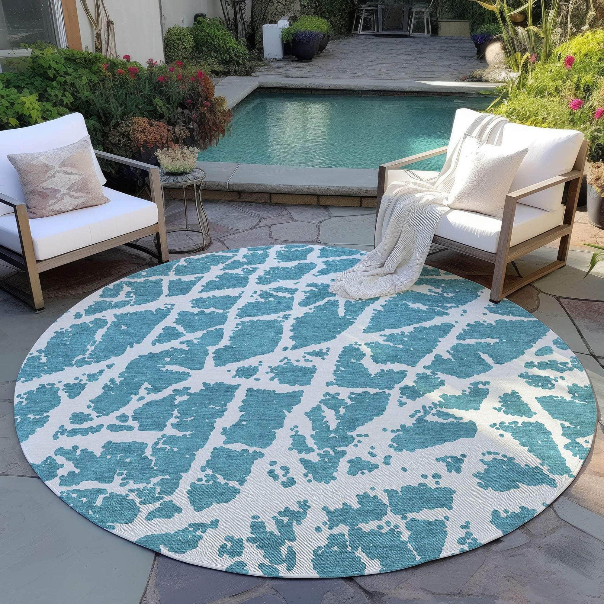 Machine Made ACN501 Teal  Rugs #color_teal 