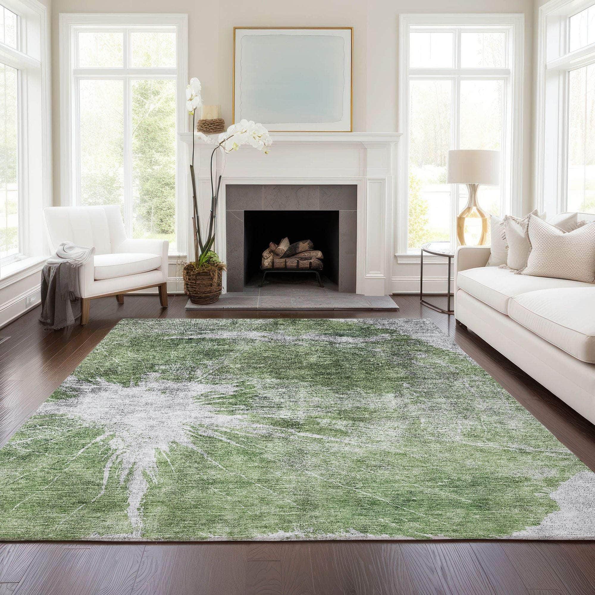 Machine Made ACN719 Aloe Green Rugs #color_aloe green