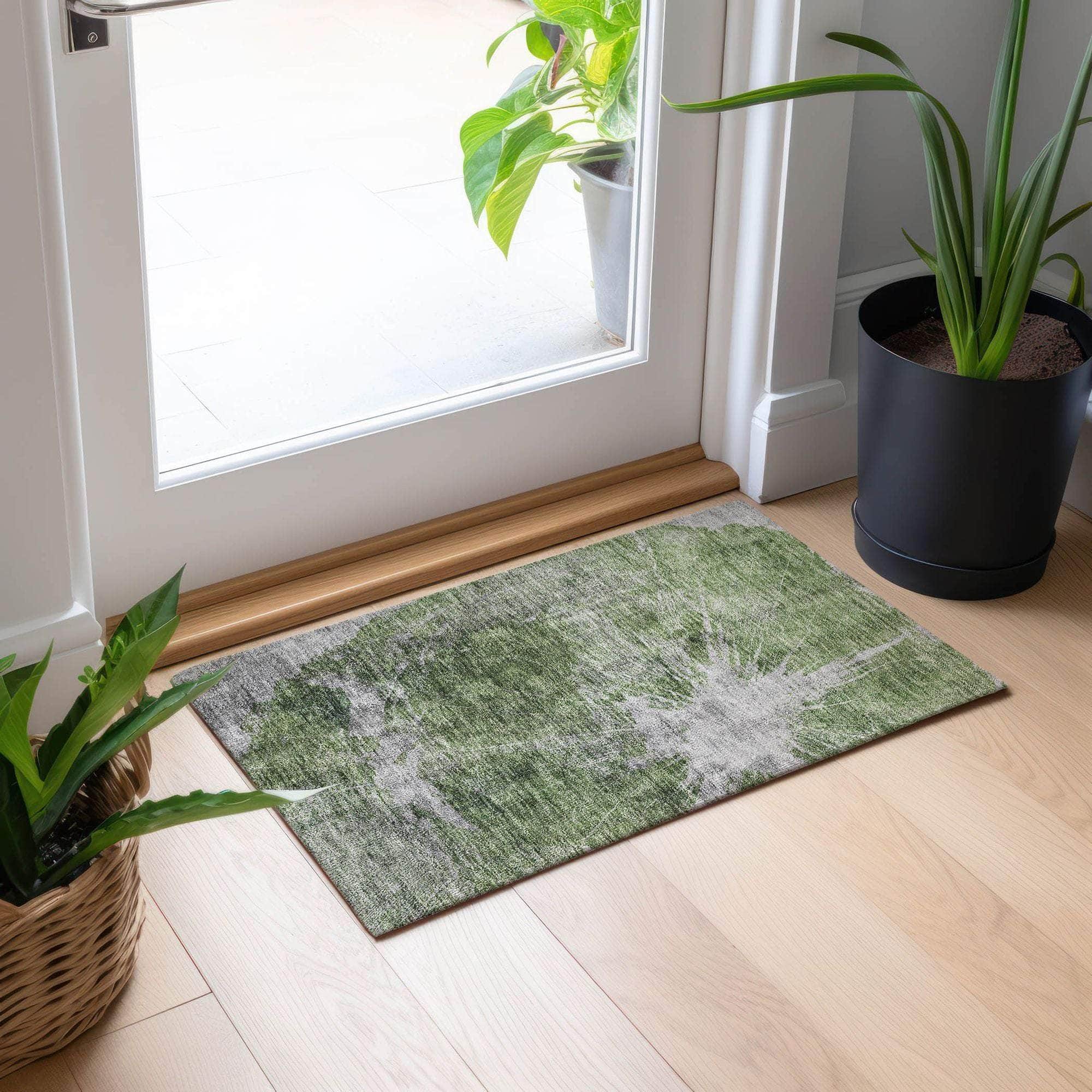 Machine Made ACN719 Aloe Green Rugs #color_aloe green