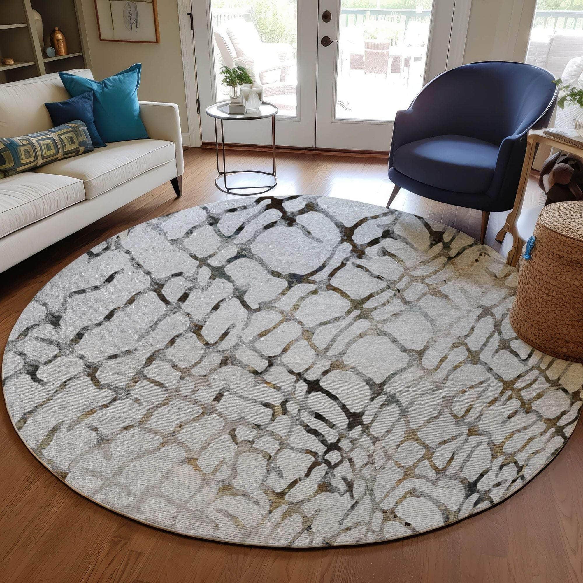Machine Made ACN609 Silver Gray Rugs 
