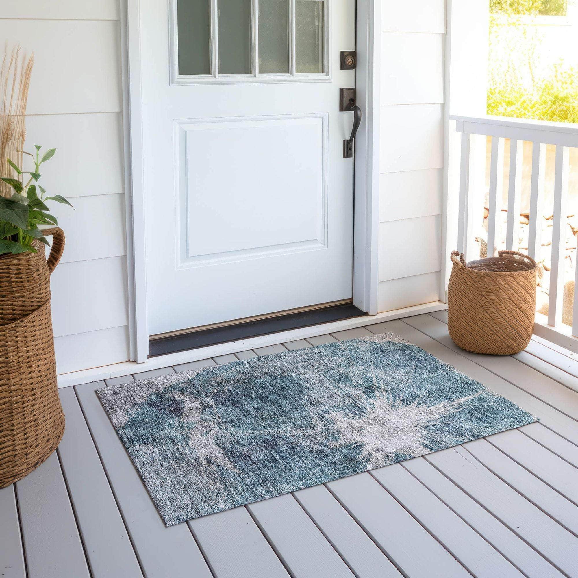 Machine Made ACN719 Teal  Rugs #color_teal 