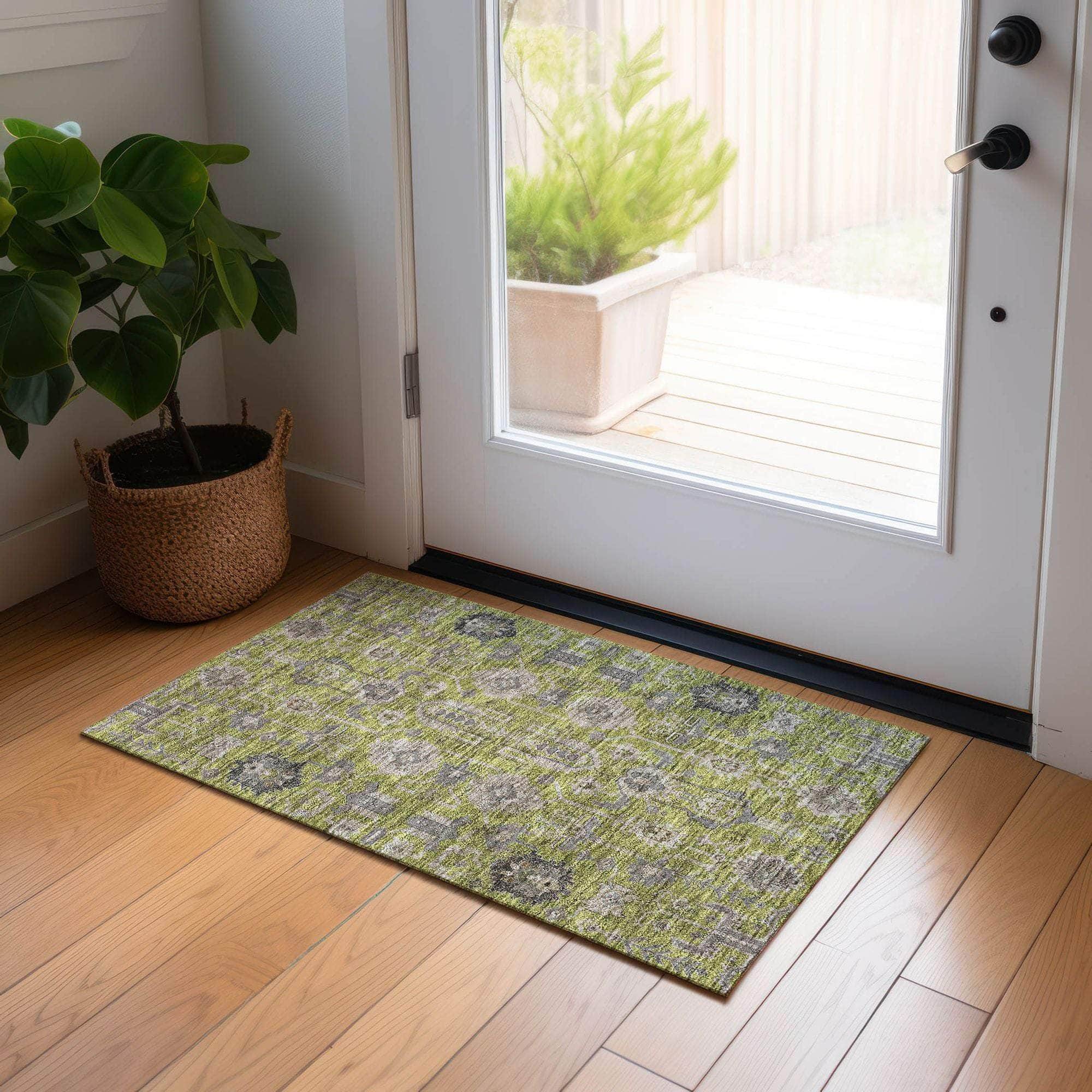 Machine Made ACN697 Olive Green Rugs #color_olive green