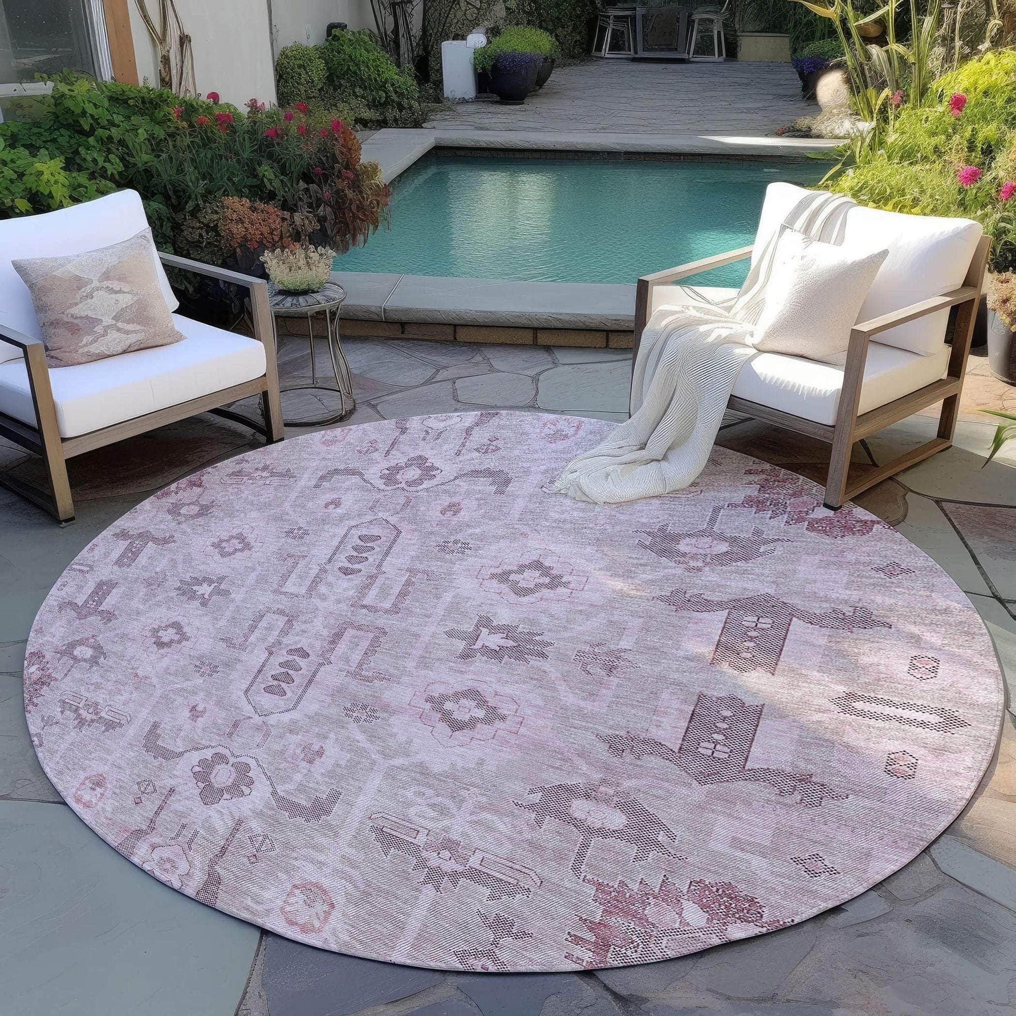 Machine Made ACN697 Pink  Rugs #color_pink 