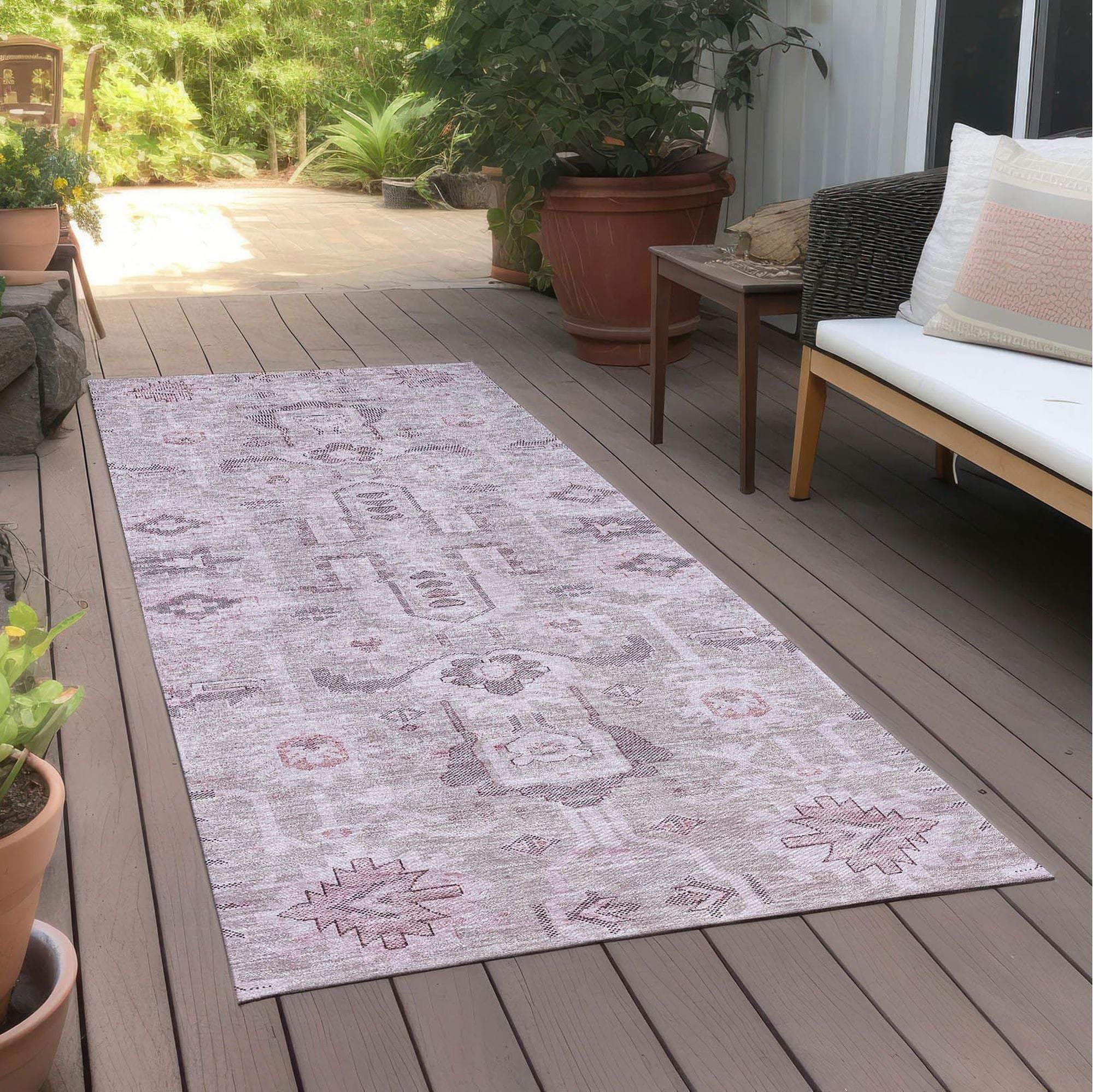Machine Made ACN697 Pink  Rugs #color_pink 