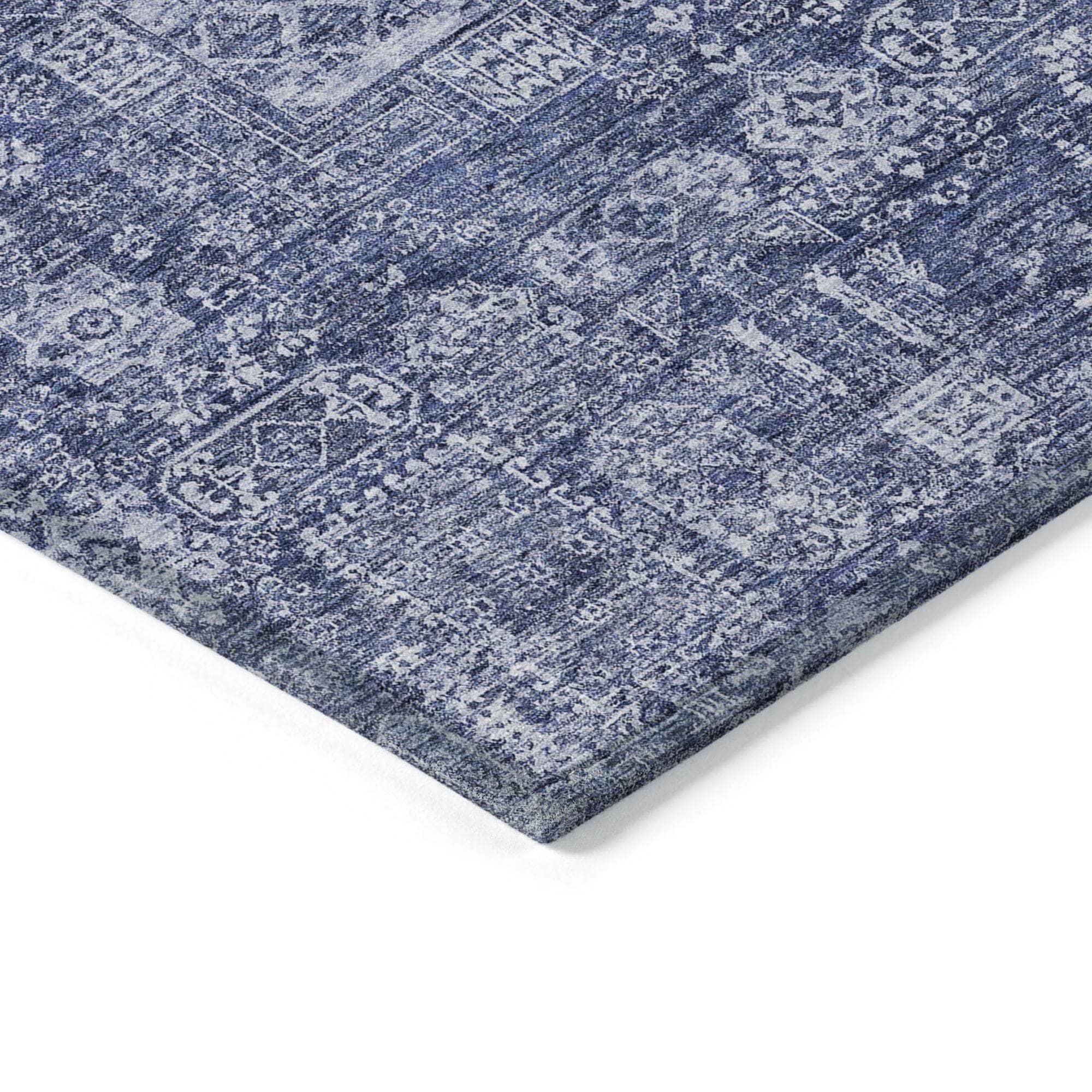 Machine Made ACN637 Navy Blue Rugs 