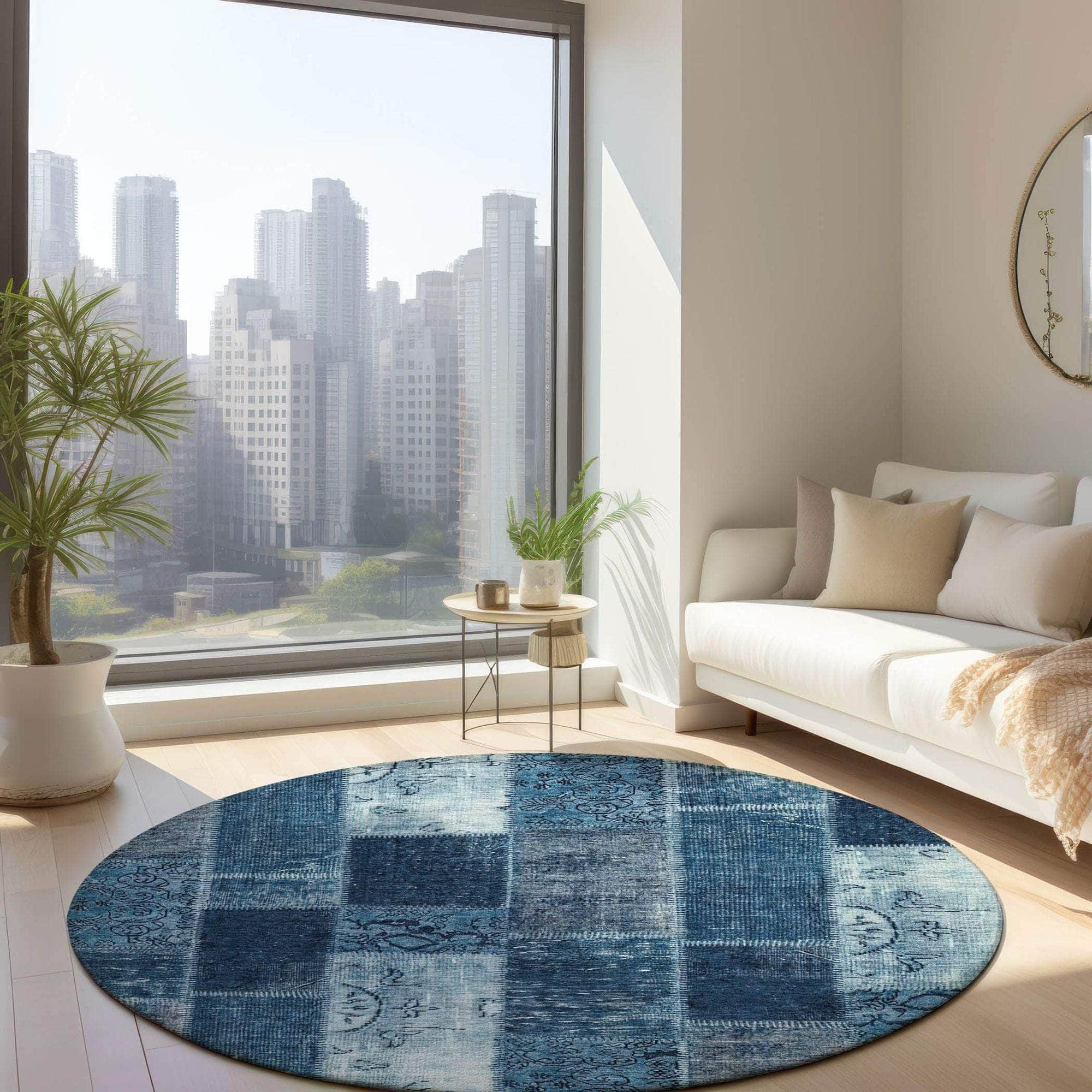Machine Made ACN631 Blue  Rugs #color_blue 