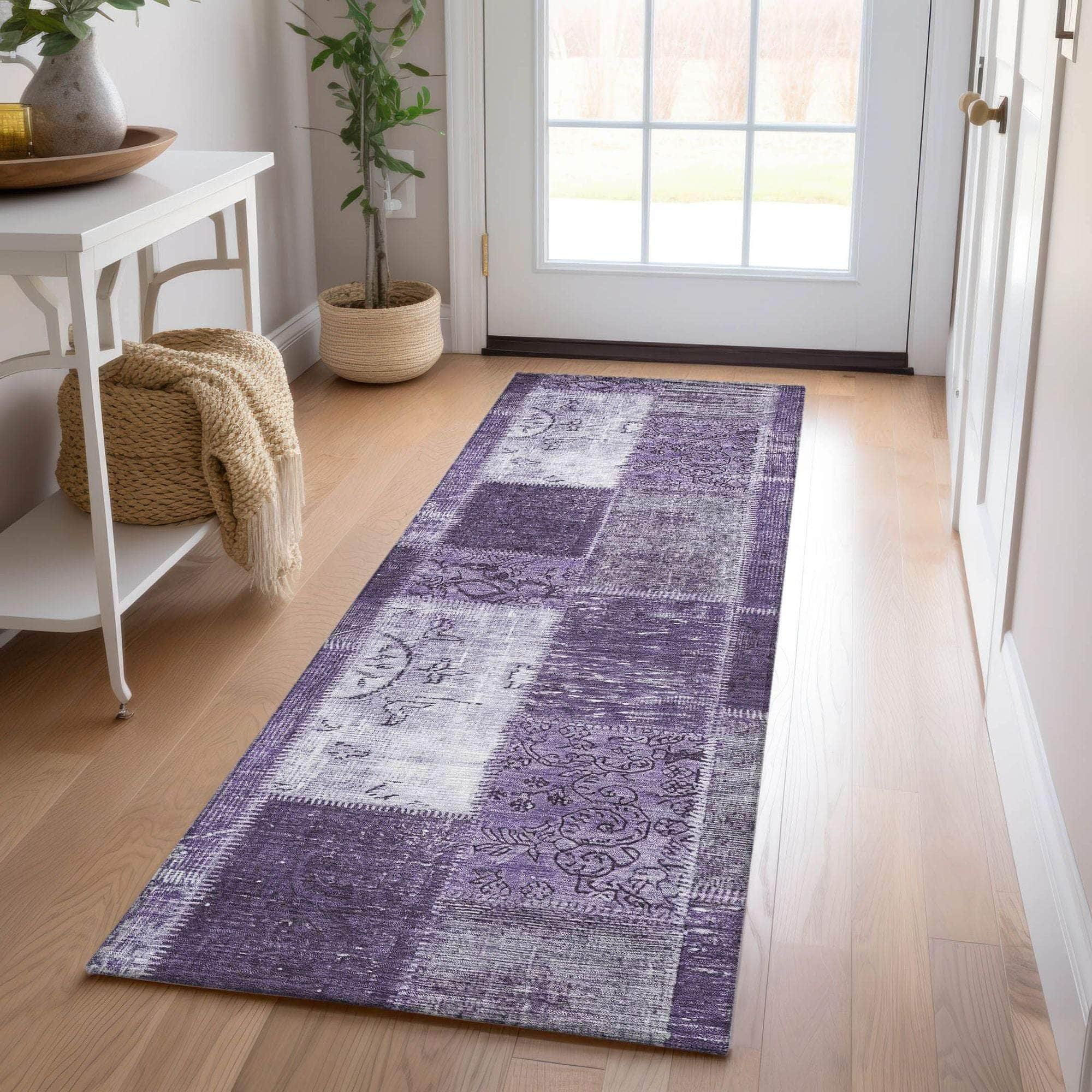 Machine Made ACN631 Purple  Rugs 