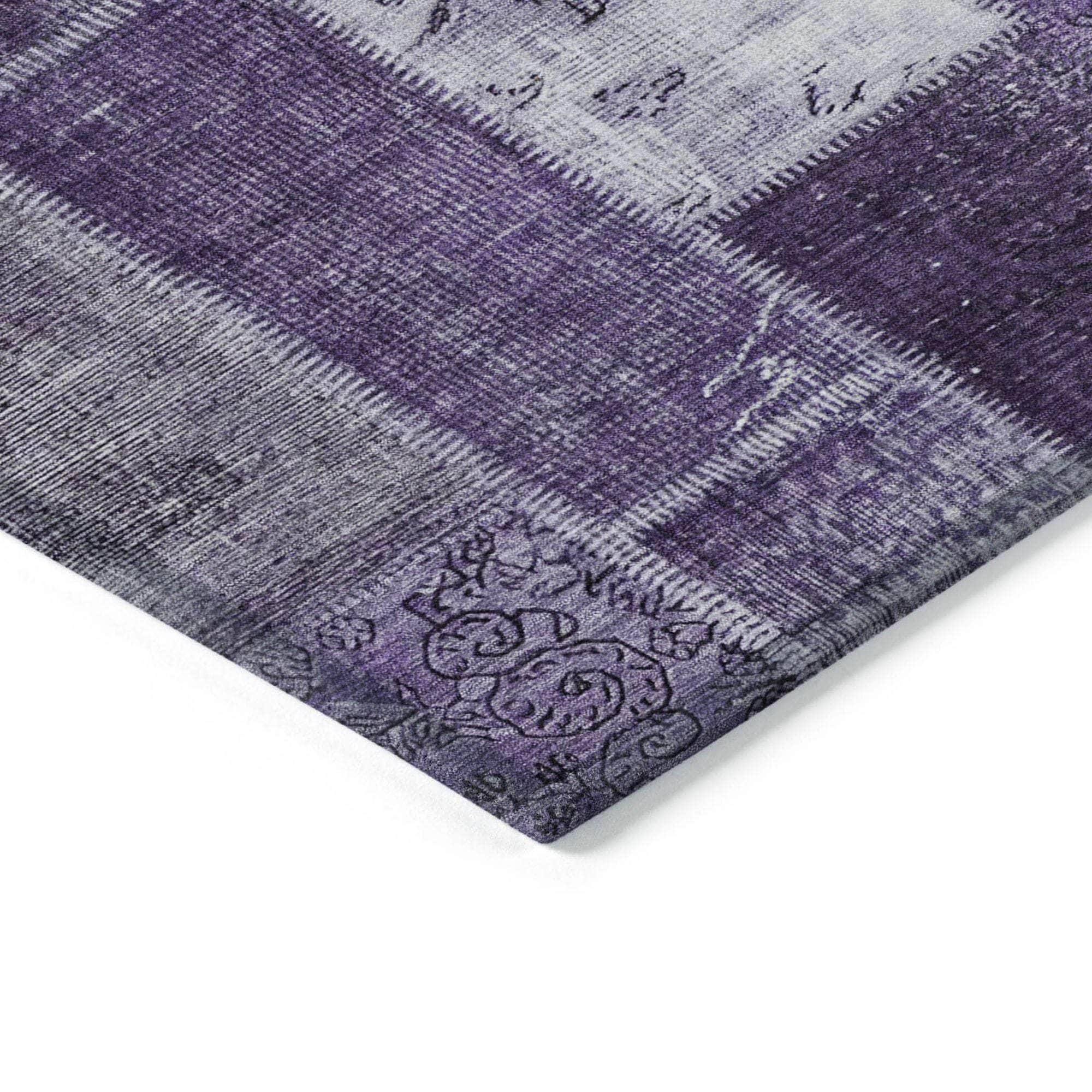 Machine Made ACN631 Purple  Rugs 