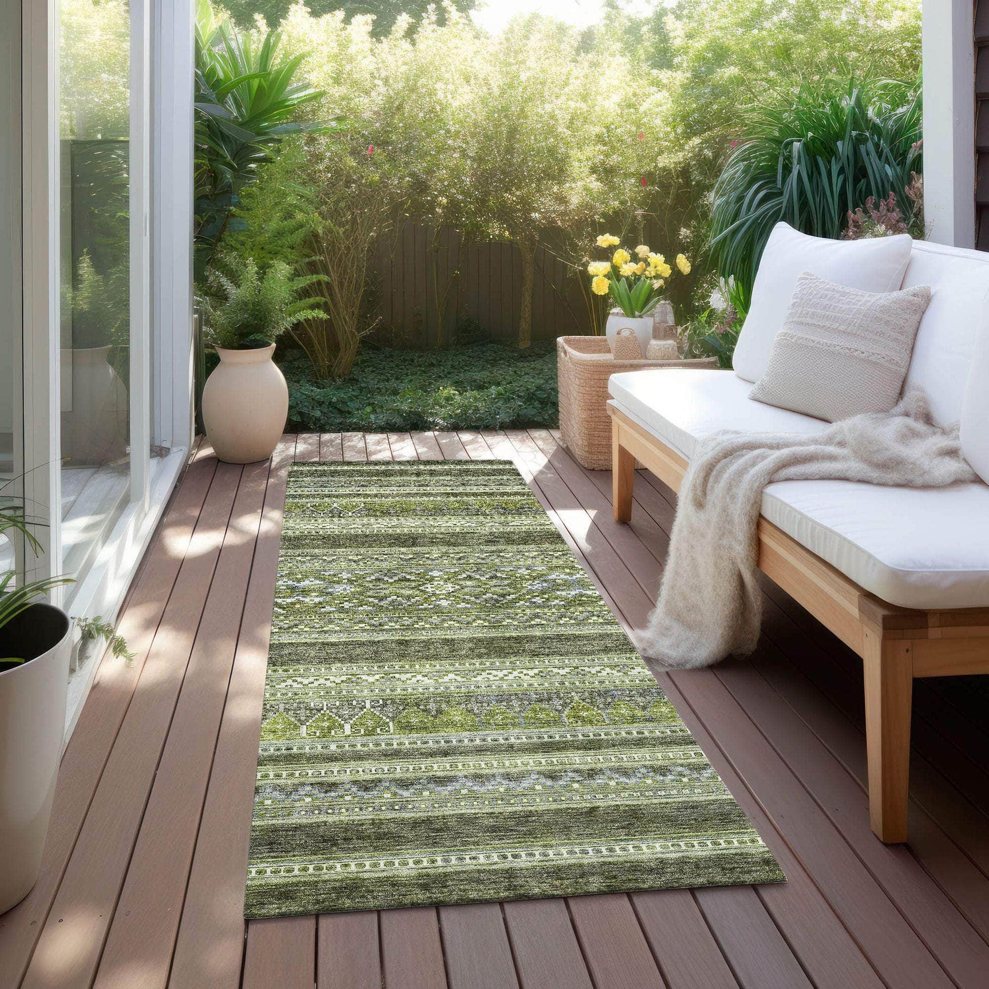 Machine Made ACN714 Olive Green Rugs #color_olive green