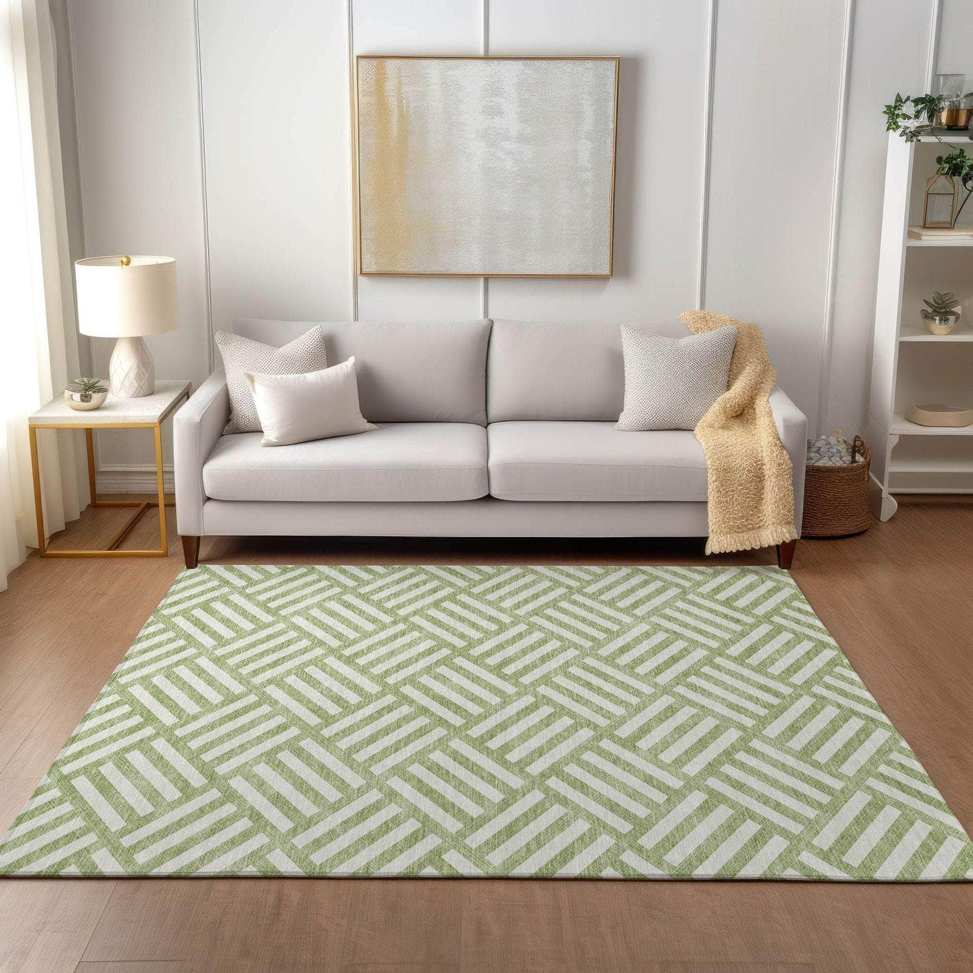 Machine Made ACN620 Aloe Green Rugs #color_aloe green